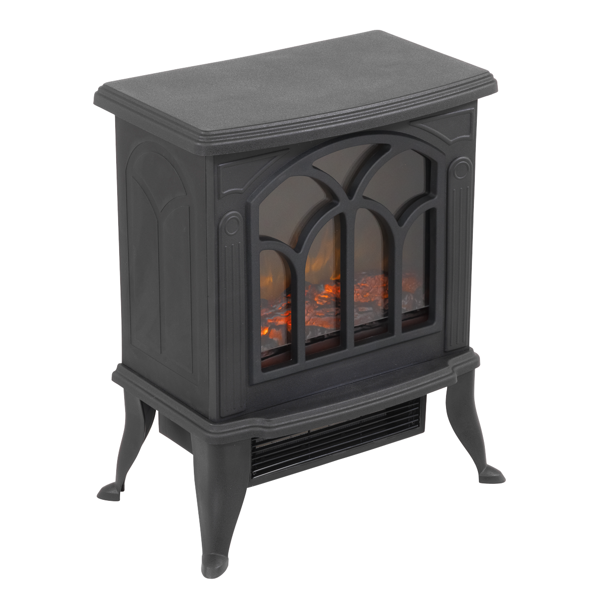 Baridi DH121 Baridi Electric Stove Heater Fireplace with LED Log Flame Effect 1800W – Black