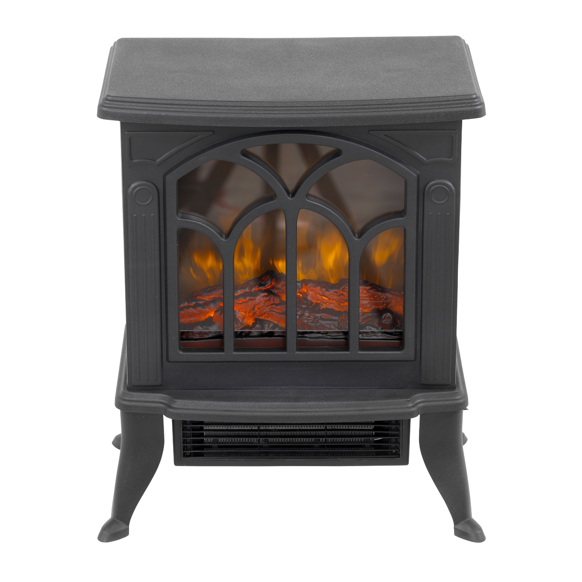 Baridi DH121 Baridi Electric Stove Heater Fireplace with LED Log Flame Effect 1800W – Black