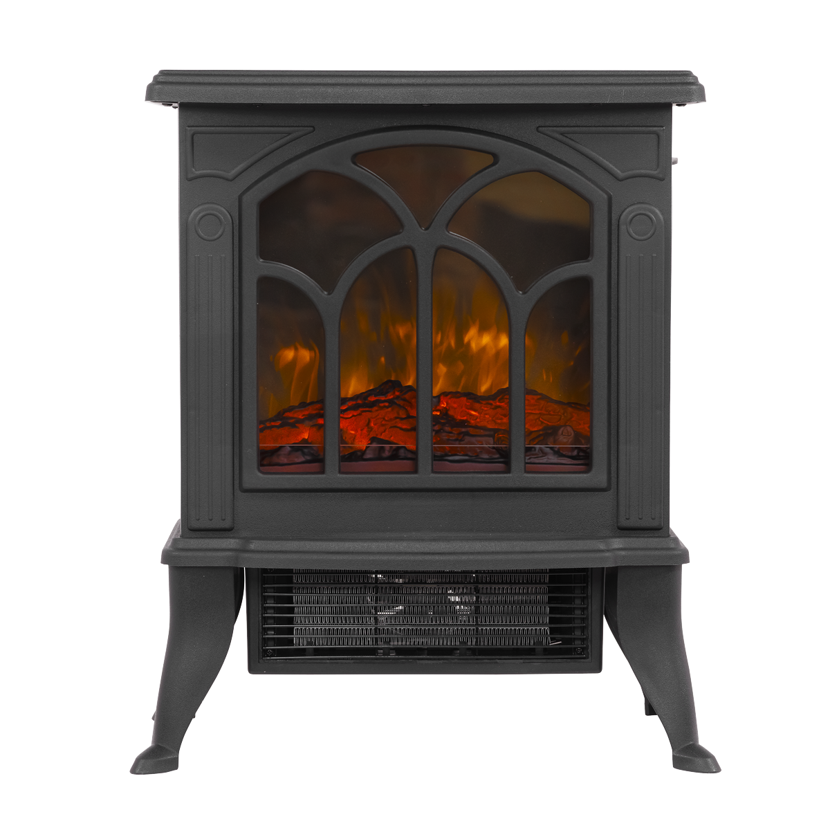 Baridi DH121 Baridi Electric Stove Heater Fireplace with LED Log Flame Effect 1800W – Black