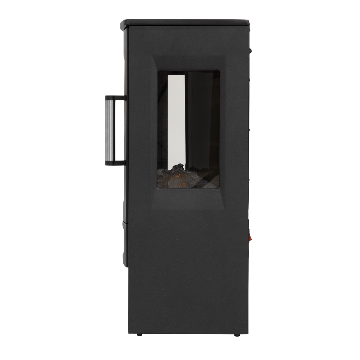 Baridi DH123 Baridi Panoramic Electric Stove Heater with LED Flame Effect & Log Storage 1800W - Black