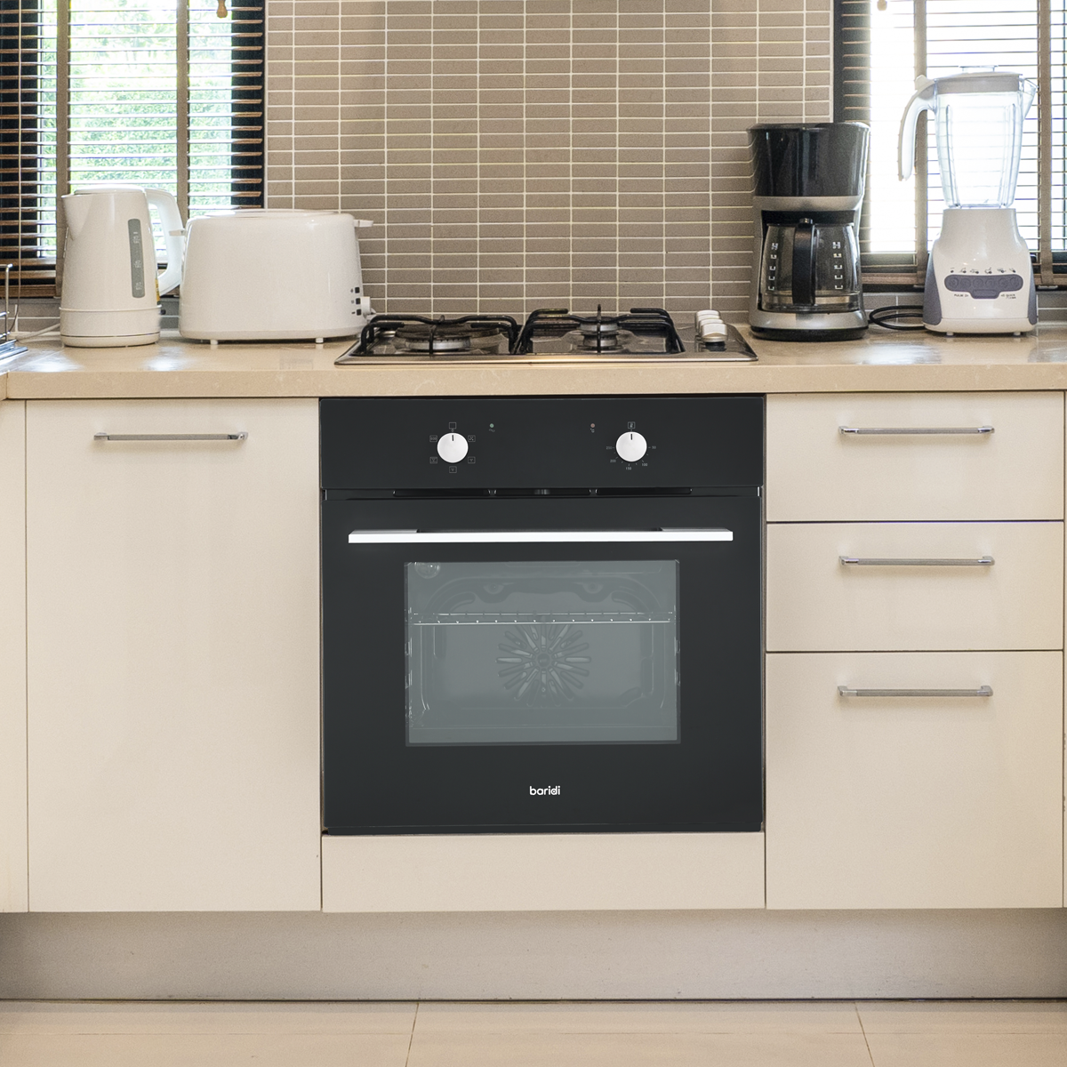 Baridi DH124 Baridi Integrated Fan-Assisted Electric Oven 60cm 55L Capacity - Black