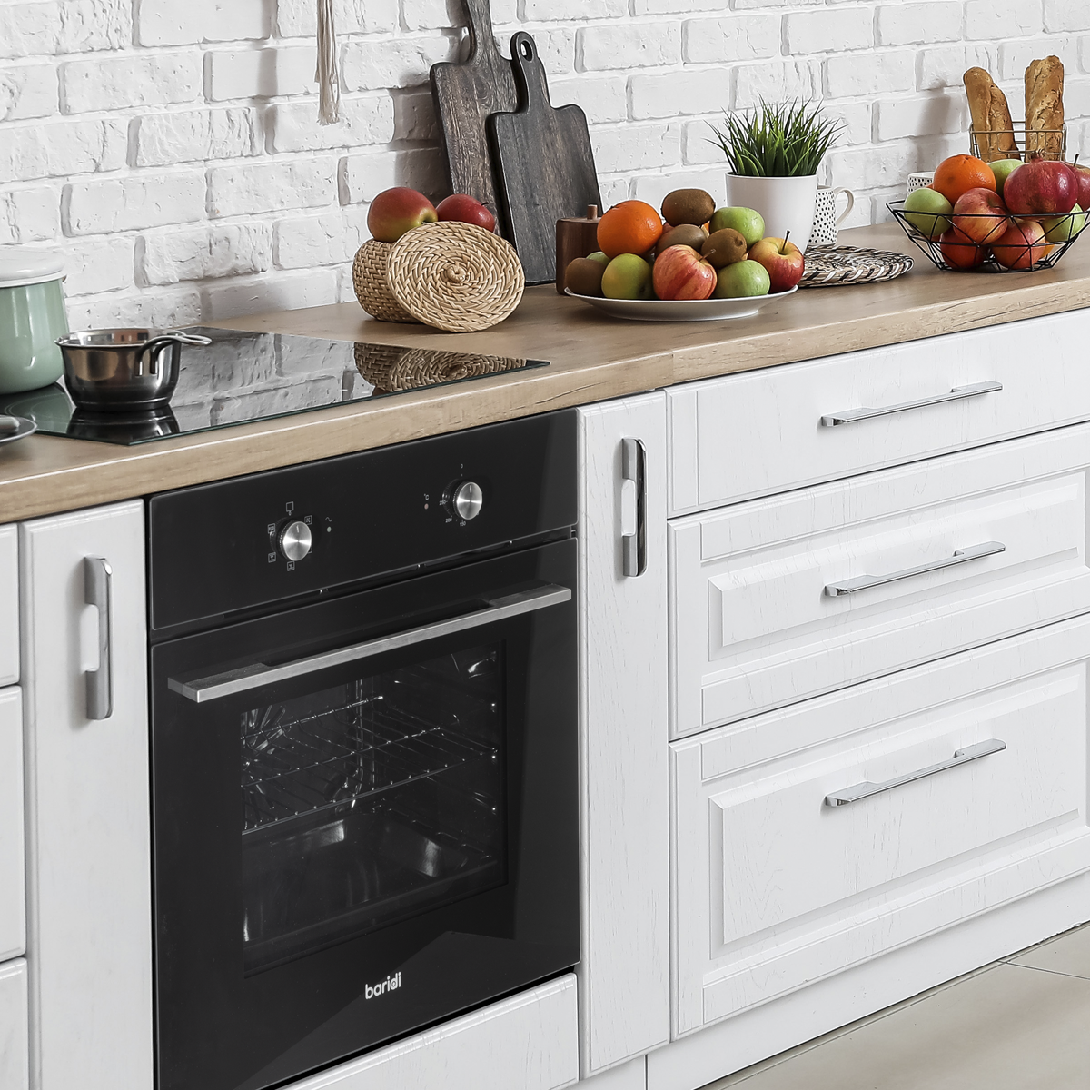 Baridi DH124 Baridi Integrated Fan-Assisted Electric Oven 60cm 55L Capacity - Black