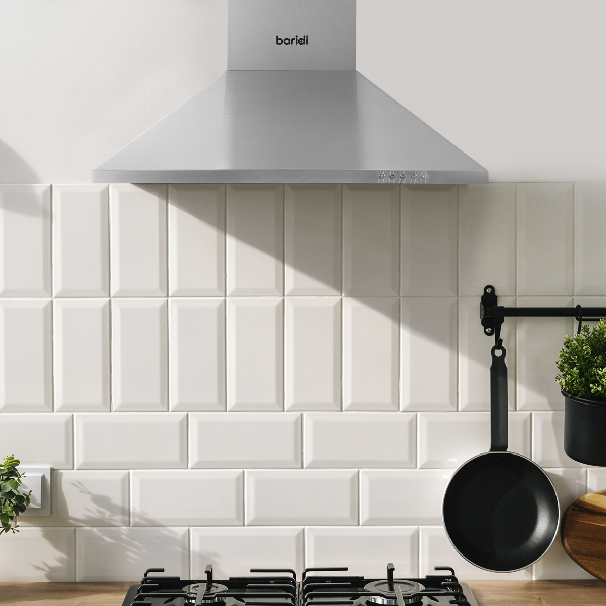 Baridi DH126 Baridi Cooker Hood with Carbon Filters 60cm - Stainless Steel