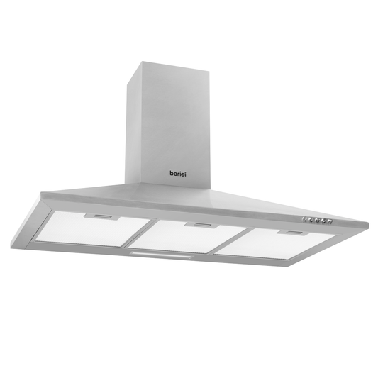 Baridi DH127 Baridi Cooker Hood with Carbon Filters 90cm - Stainless Steel