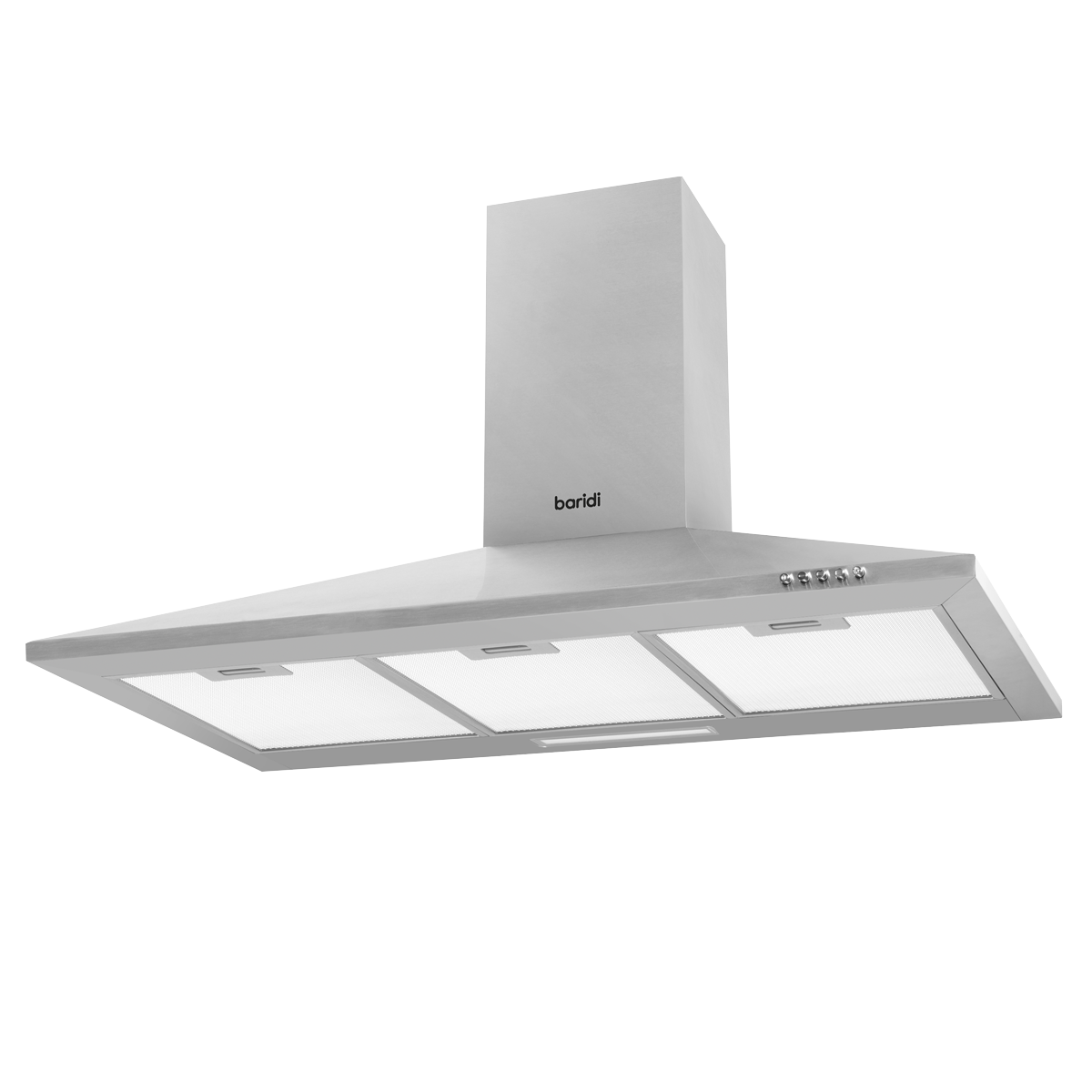 Baridi DH127 Baridi Cooker Hood with Carbon Filters 90cm - Stainless Steel
