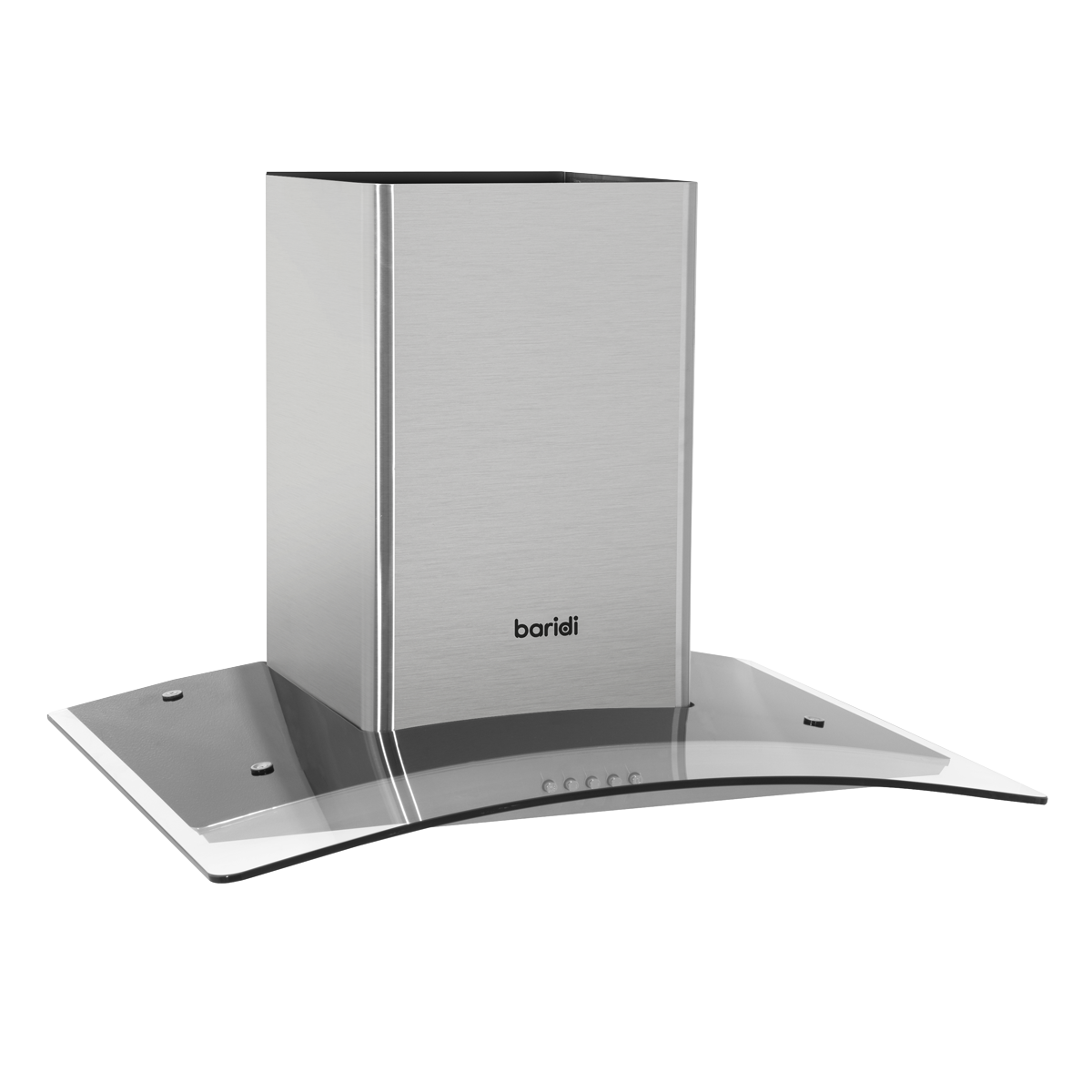 Baridi DH128 Baridi Curved Glass Cooker Hood with Carbon Filters & LED Lights 60cm - Stainless Steel