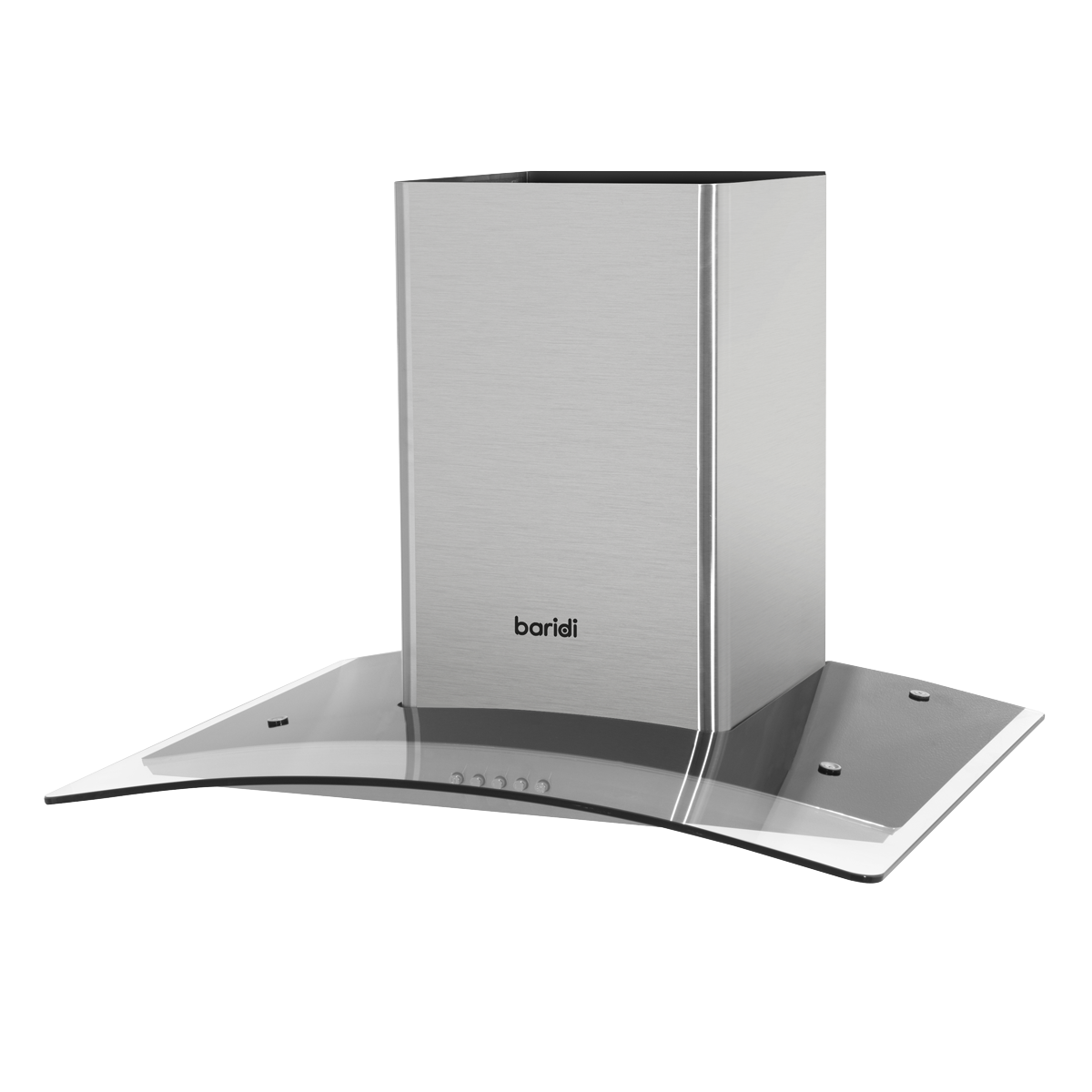 Baridi DH128 Baridi Curved Glass Cooker Hood with Carbon Filters & LED Lights 60cm - Stainless Steel