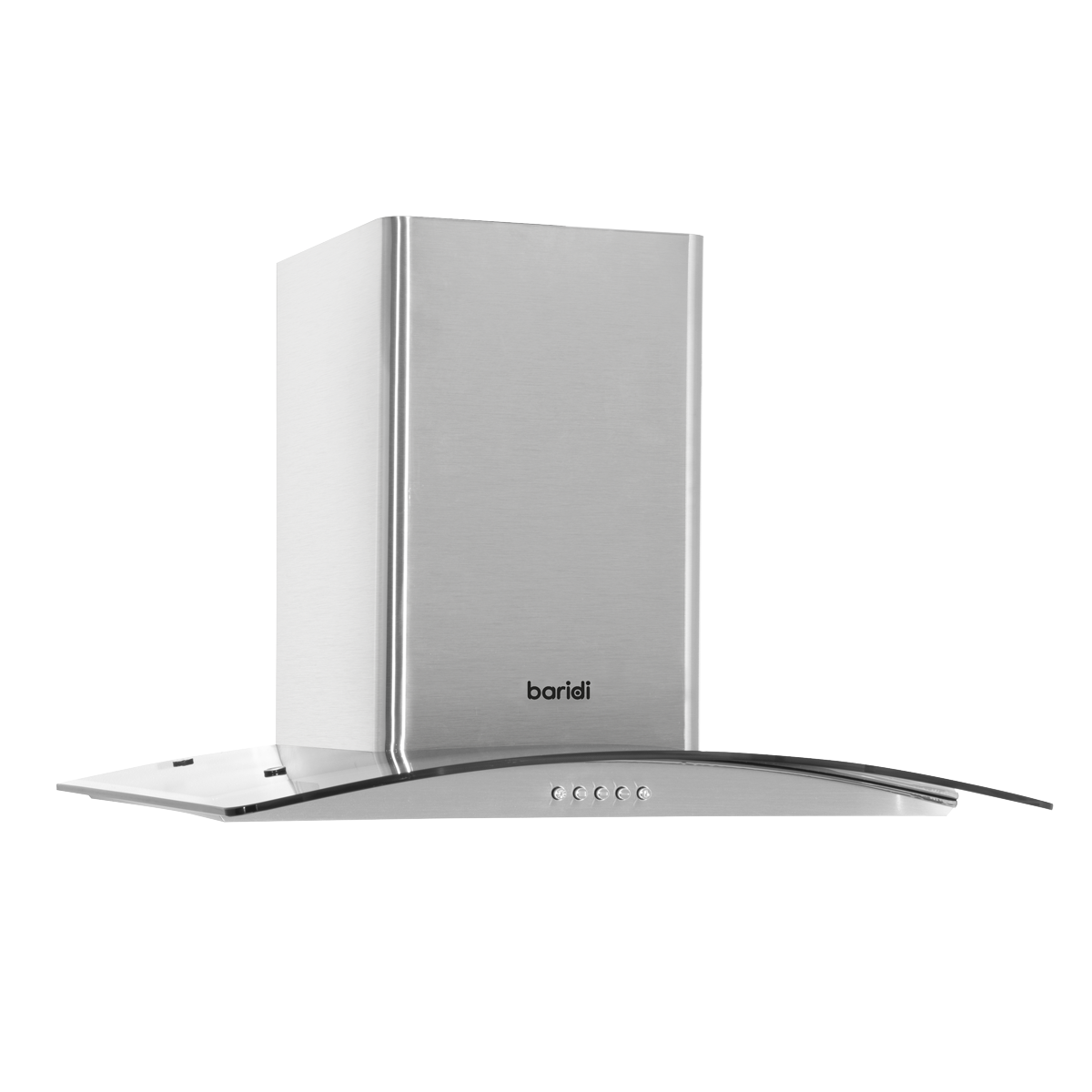 Baridi DH128 Baridi Curved Glass Cooker Hood with Carbon Filters & LED Lights 60cm - Stainless Steel