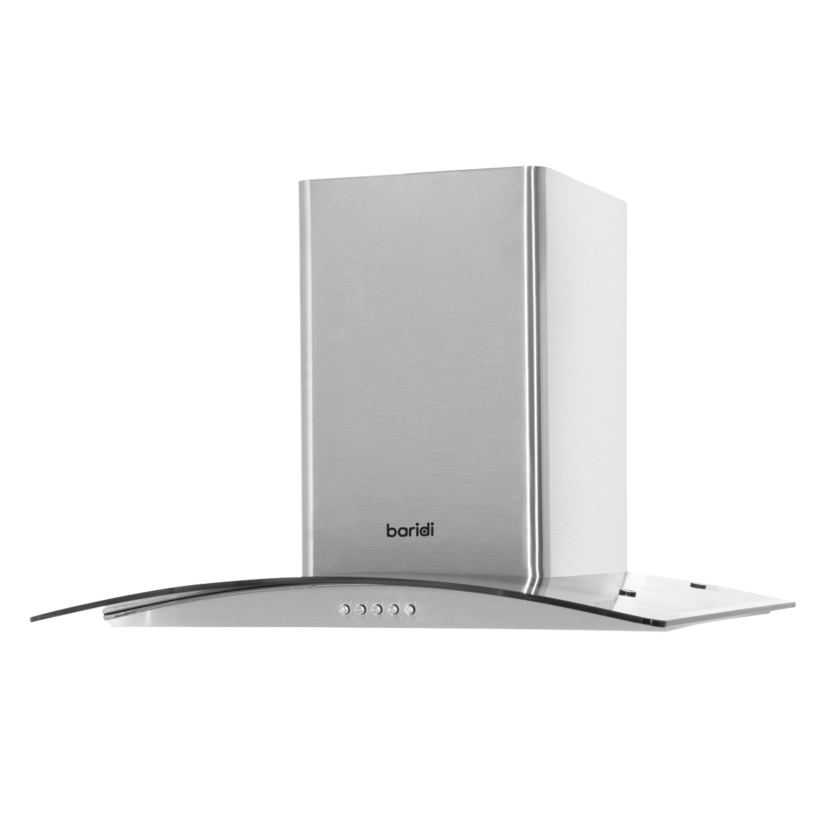 Baridi DH128 Baridi Curved Glass Cooker Hood with Carbon Filters & LED Lights 60cm - Stainless Steel