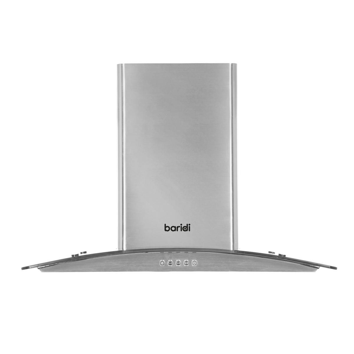 Baridi DH128 Baridi Curved Glass Cooker Hood with Carbon Filters & LED Lights 60cm - Stainless Steel