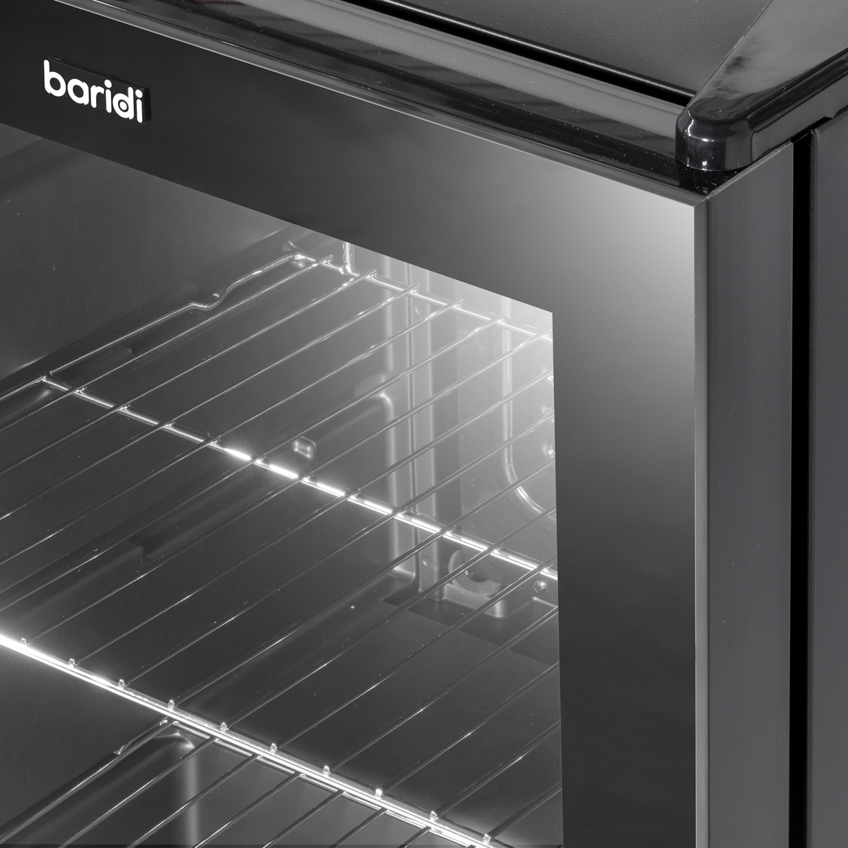 Baridi DH12 Baridi Mini Tabletop Beer & Drinks Fridge with Metal Shelves, LED Light & Security Lock 50L - Black