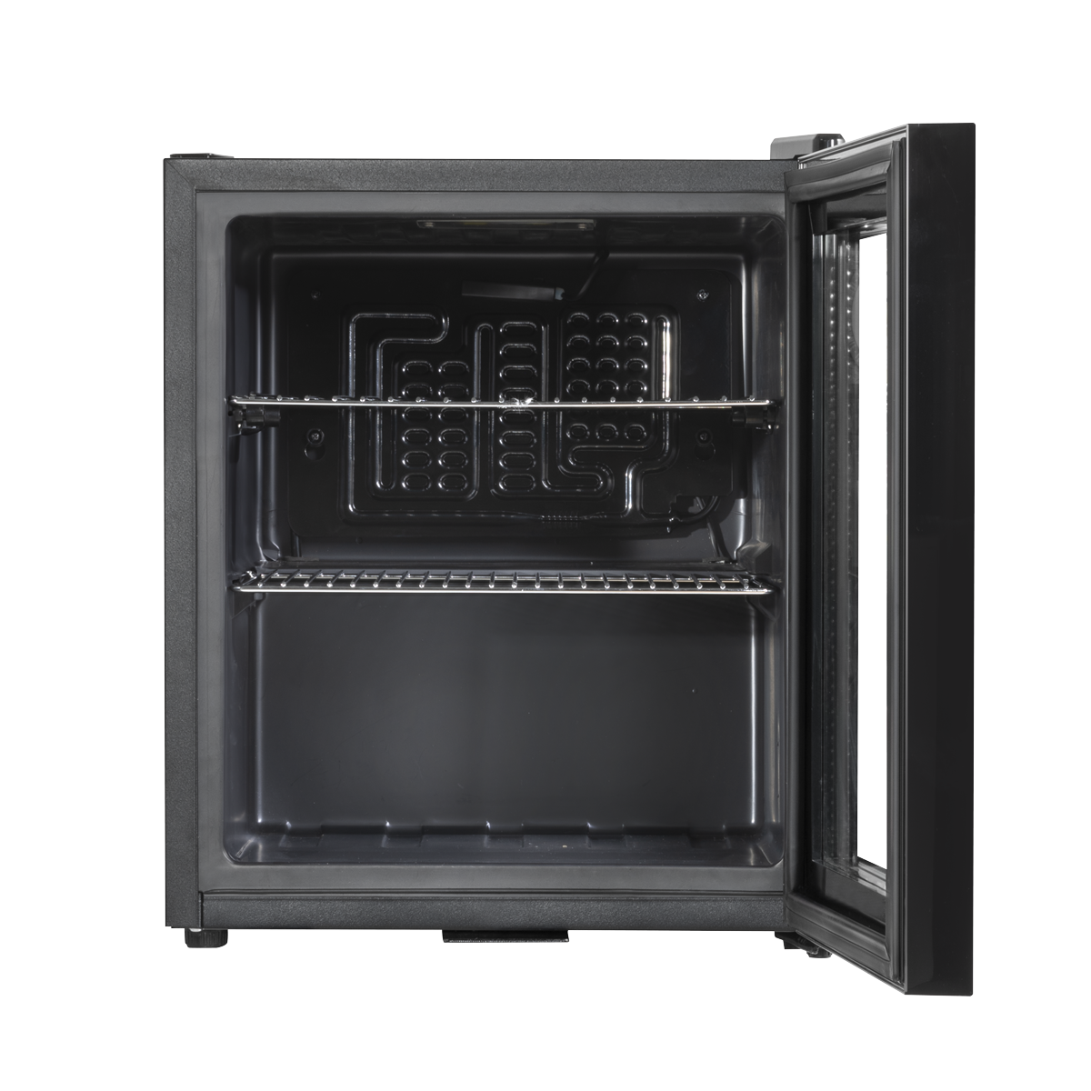 Baridi DH12 Baridi Mini Tabletop Beer & Drinks Fridge with Metal Shelves, LED Light & Security Lock 50L - Black