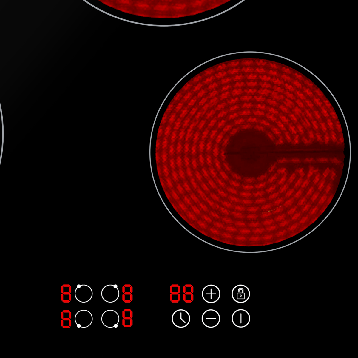 Baridi DH131 Baridi Integrated Ceramic Hob with 4 Cooking Zones 60cm - Black Glass