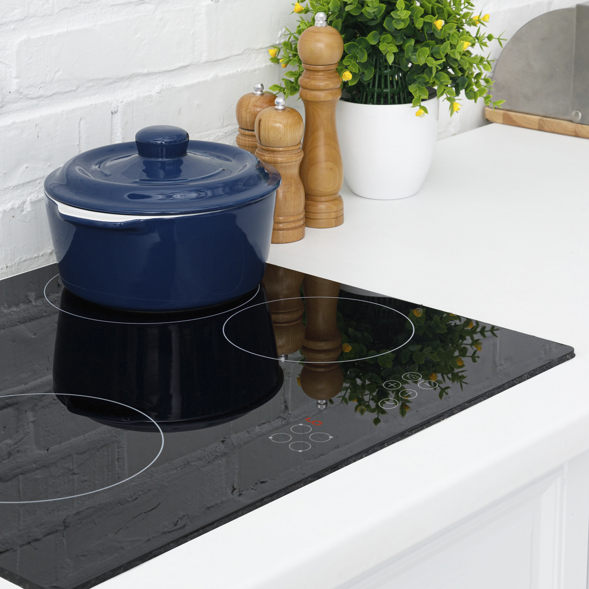 Baridi DH131 Baridi Integrated Ceramic Hob with 4 Cooking Zones 60cm - Black Glass