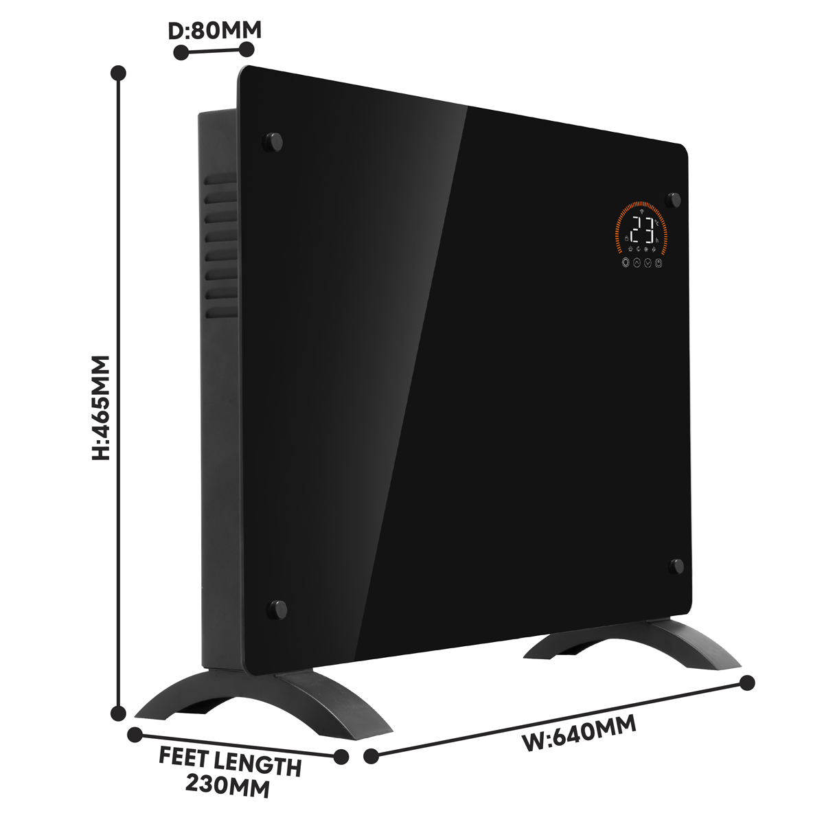 Baridi DH137 Baridi Electric Glass Panel Heater, 1500W, Thermostat Controlled 24Hr 7 Day Timer, Wi-Fi Enabled, Remote Control, Black - DH137