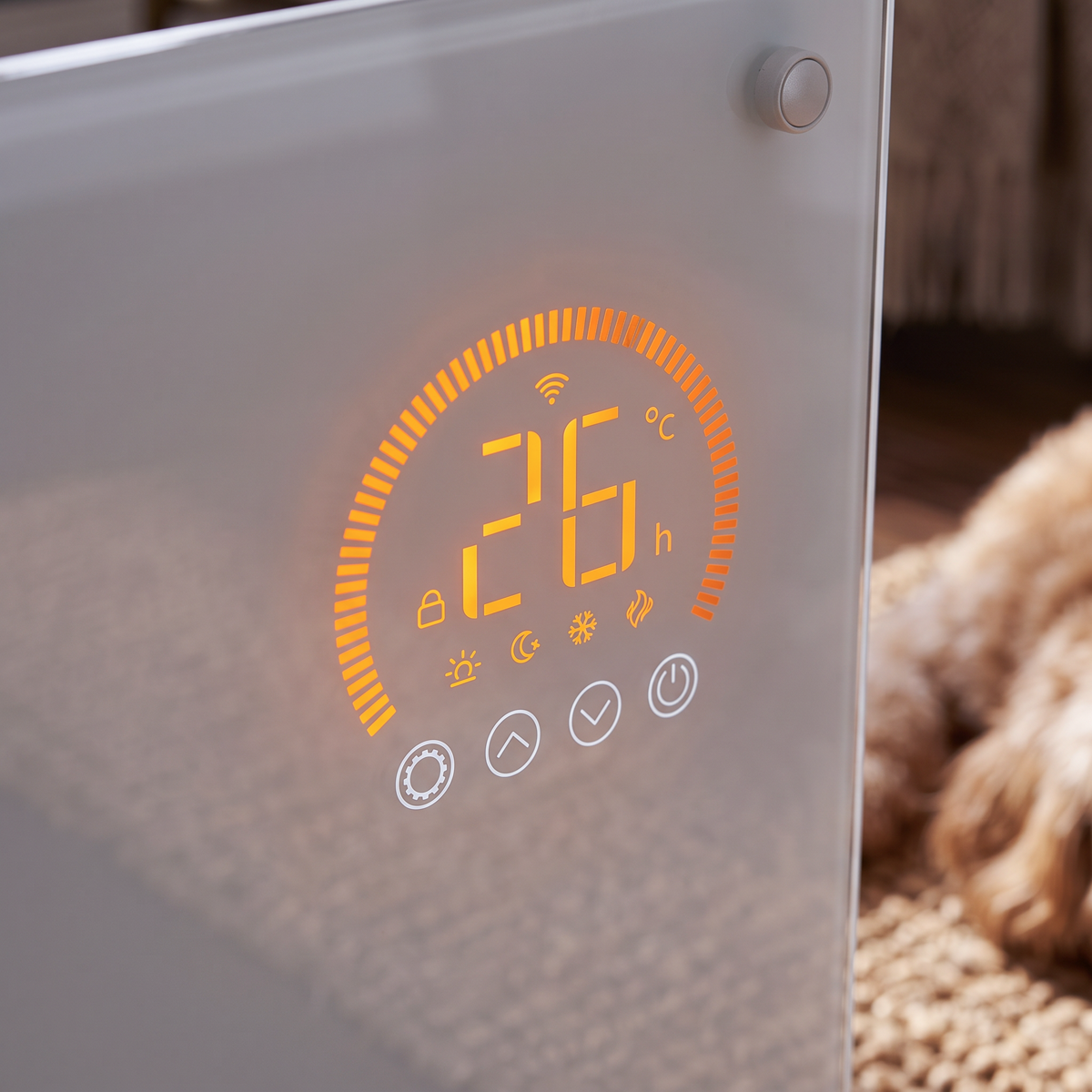 Baridi DH138 Baridi Electric Glass Panel Heater, 1500W, Thermostat Controlled 24Hr 7 Day Timer, Wi-Fi Enabled, Remote Control, White