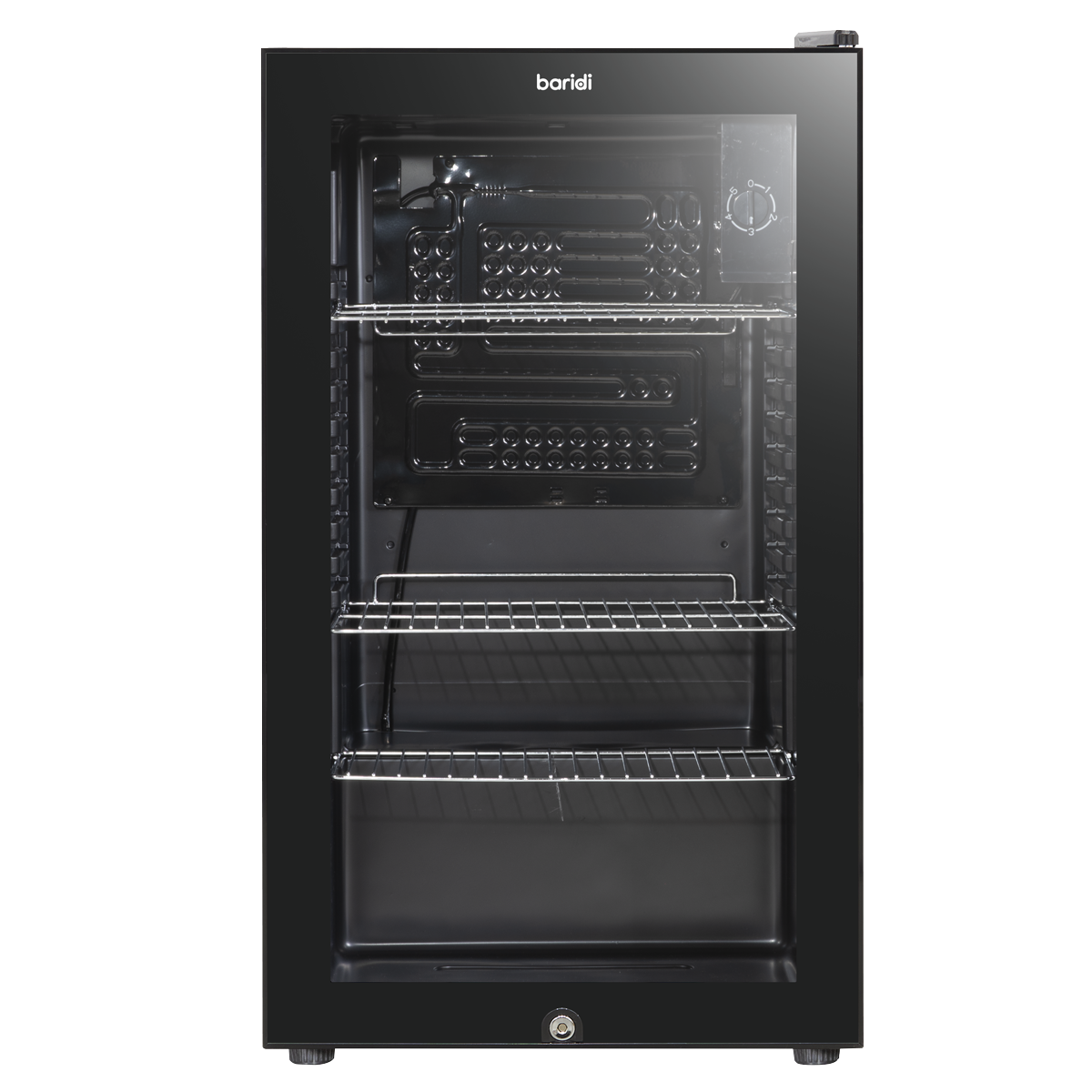 Baridi DH13 Baridi Undercounter Drinks, Beer & Wine Fridge with Wire Shelves, Internal Light & Security Lock 85L - Black