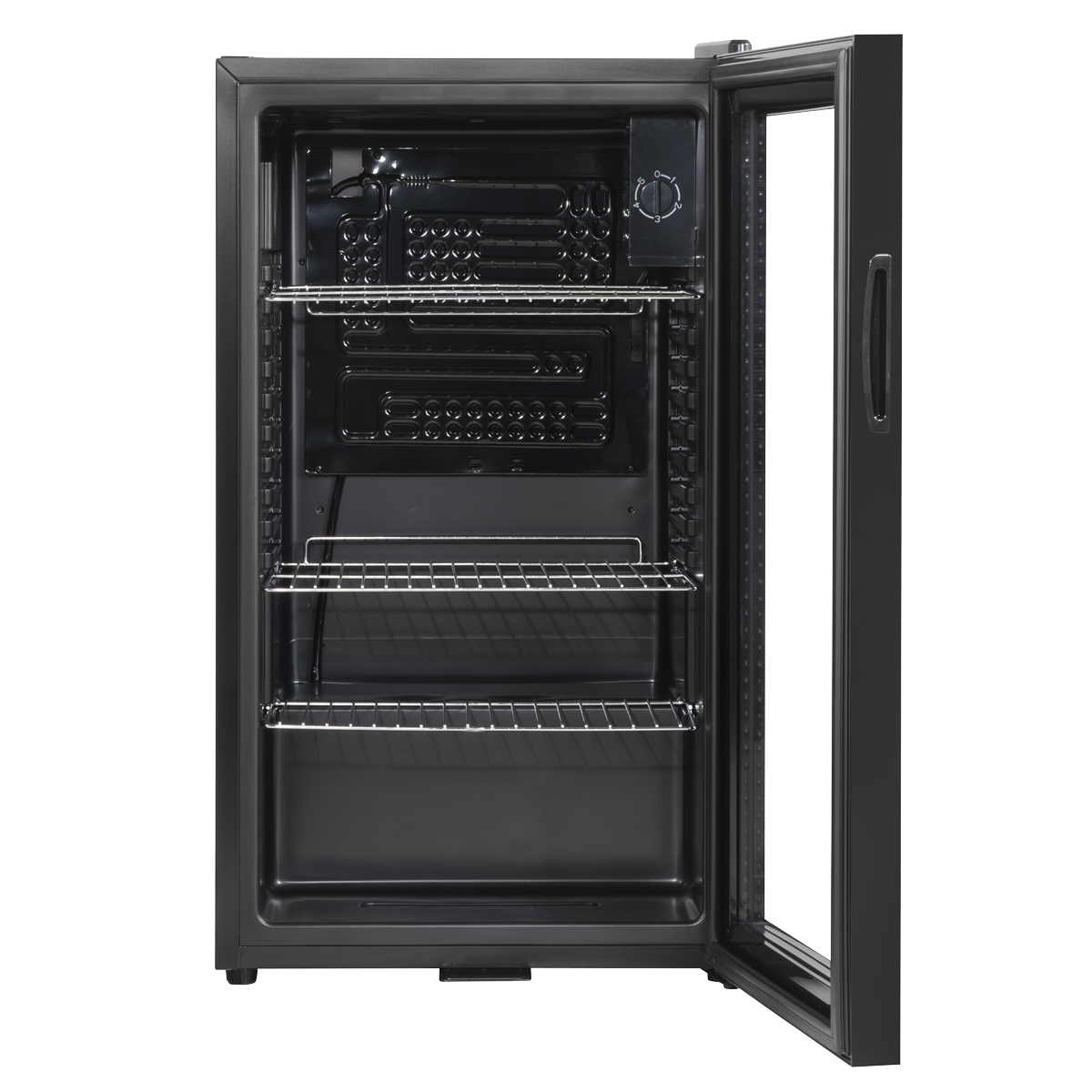 Baridi DH13 Baridi Undercounter Drinks, Beer & Wine Fridge with Wire Shelves, Internal Light & Security Lock 85L - Black