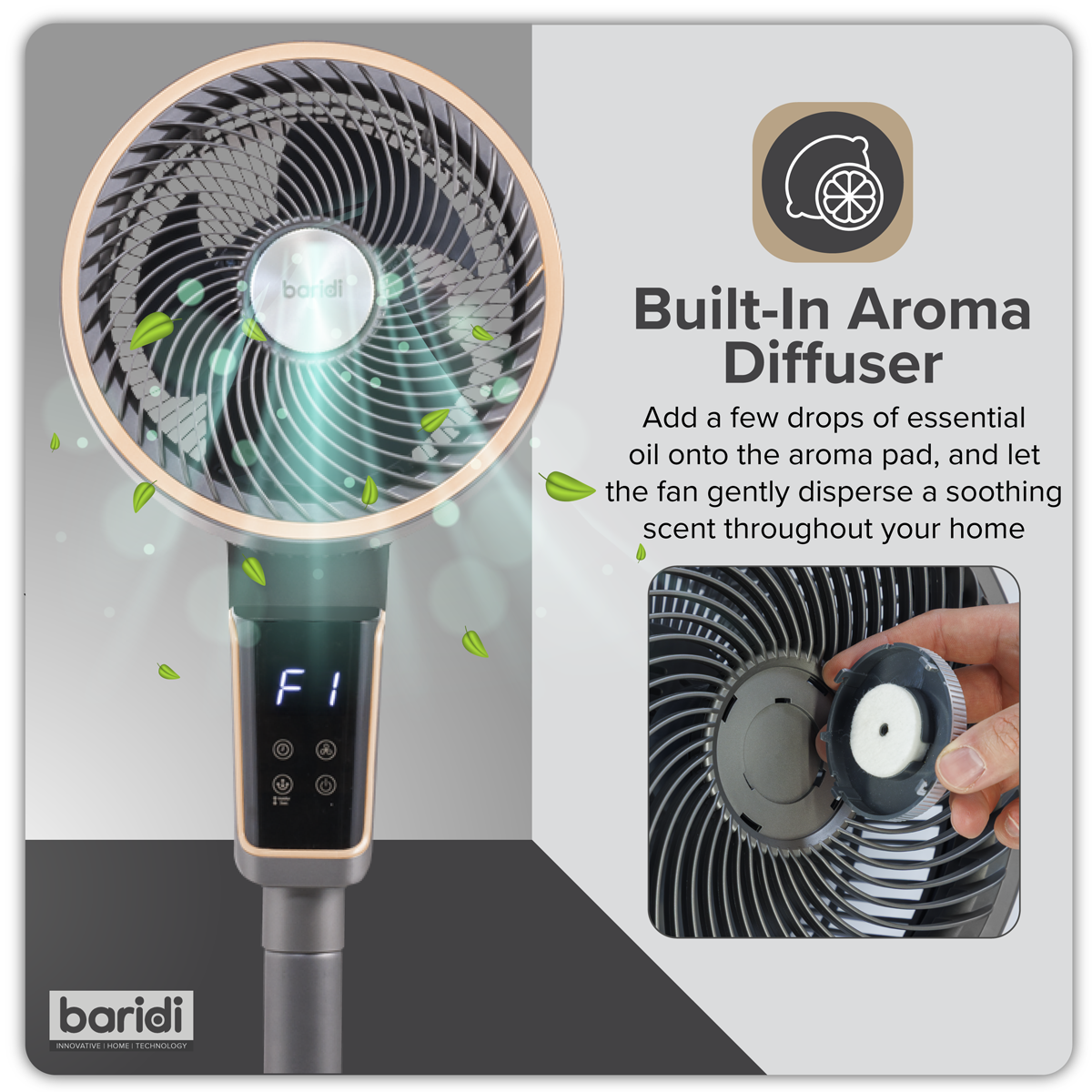 Baridi DH141 Baridi 12" Pedestal Fan with Remote Control & 12hr Timer 230V - Grey