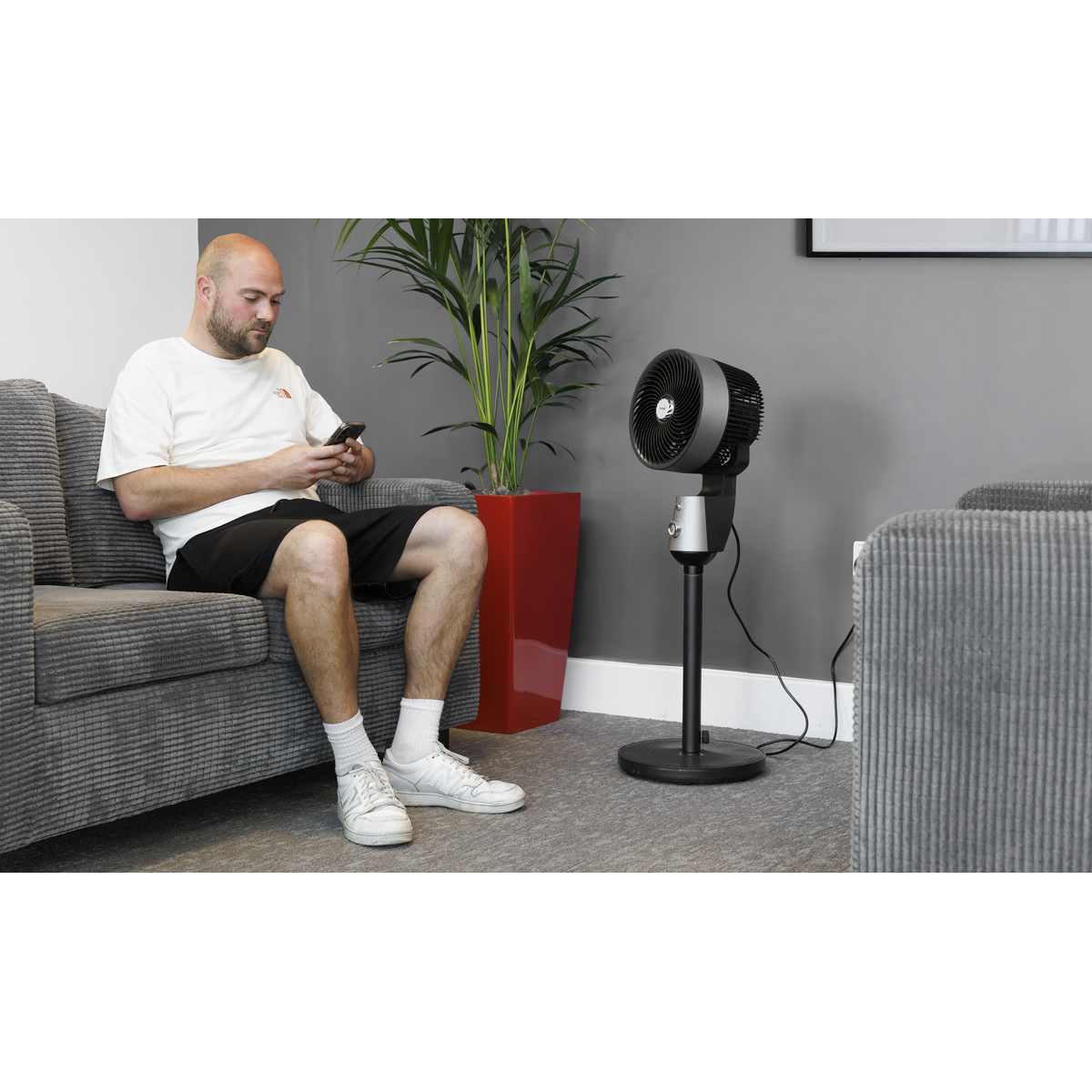 Baridi DH142 Baridi 10" Pedestal Fan with Manual Control 230V - Grey