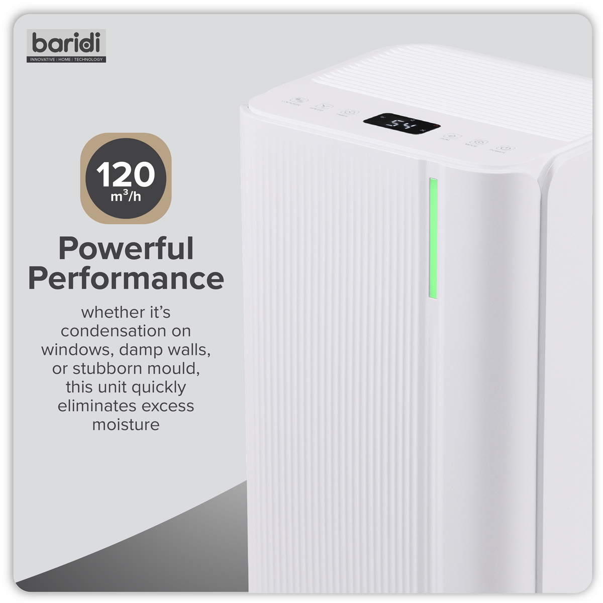 Baridi DH147 Baridi Dehumidifier with Digital Display & 24hr Timer 12L - White