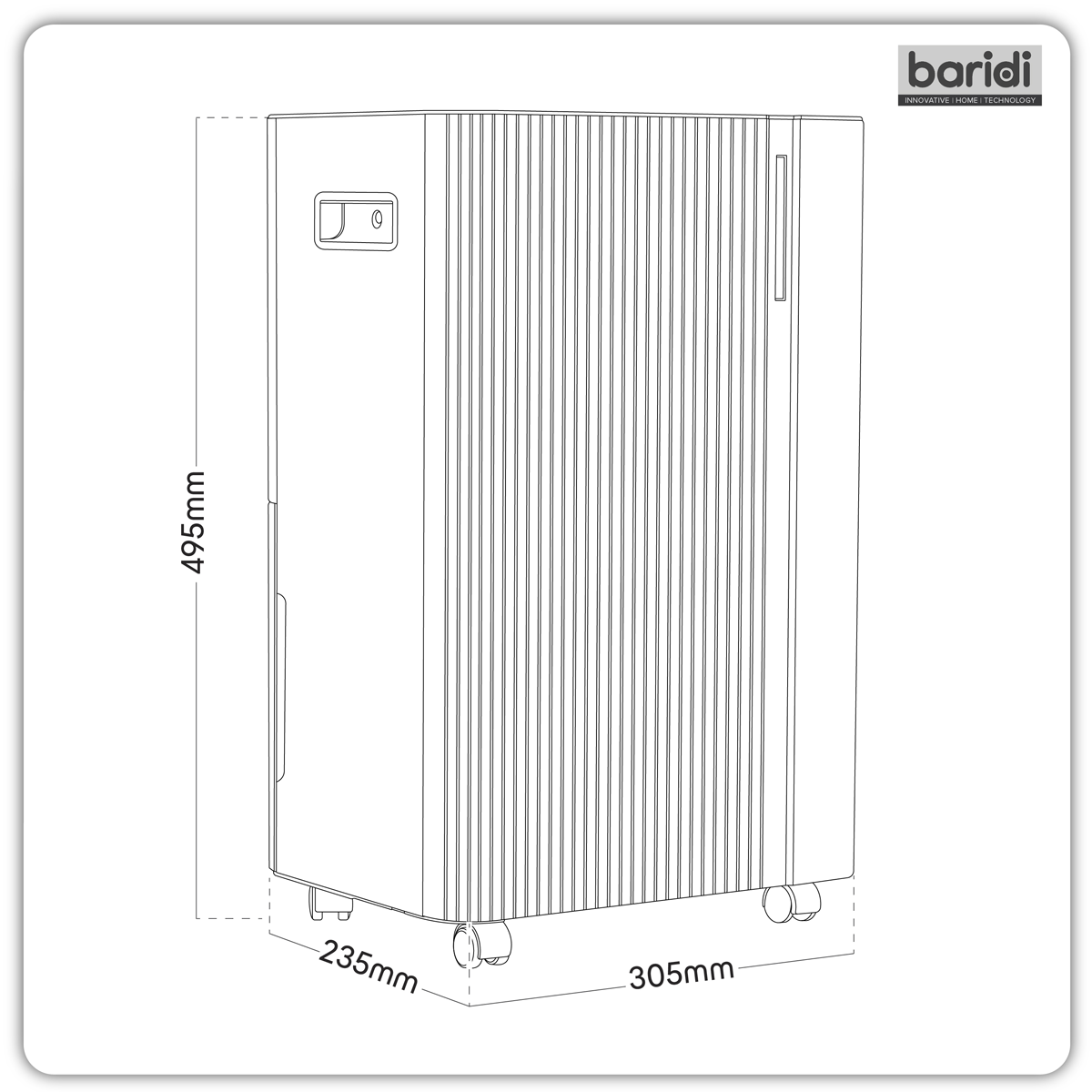 Baridi DH148 Baridi Dehumidifier with Digital Display & 24hr Timer 20L - White