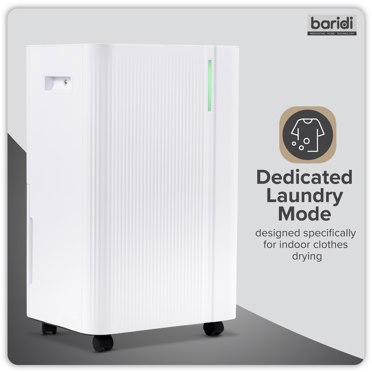 Baridi DH148 Baridi Dehumidifier with Digital Display & 24hr Timer 20L - White