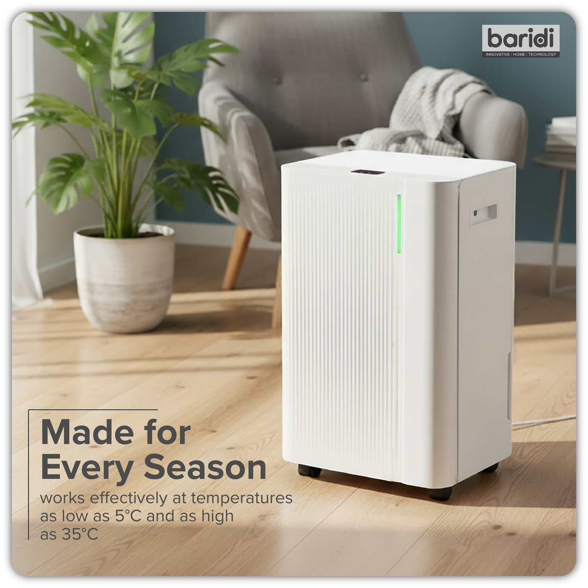 Baridi DH148 Baridi Dehumidifier with Digital Display & 24hr Timer 20L - White