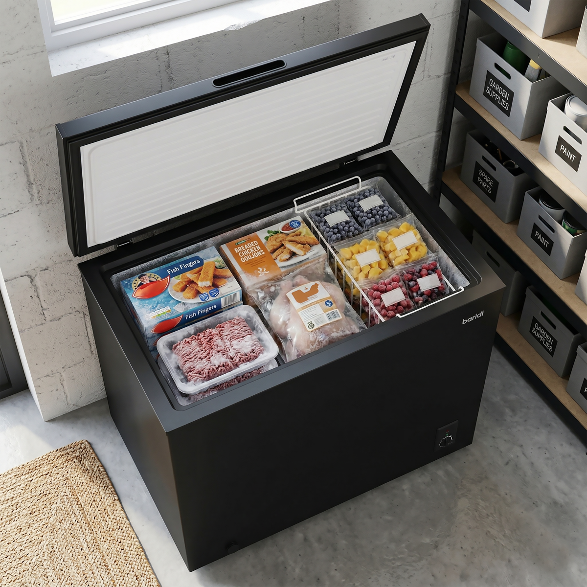 Baridi DH151 Baridi Freestanding Chest Freezer 199L Capacity - Black