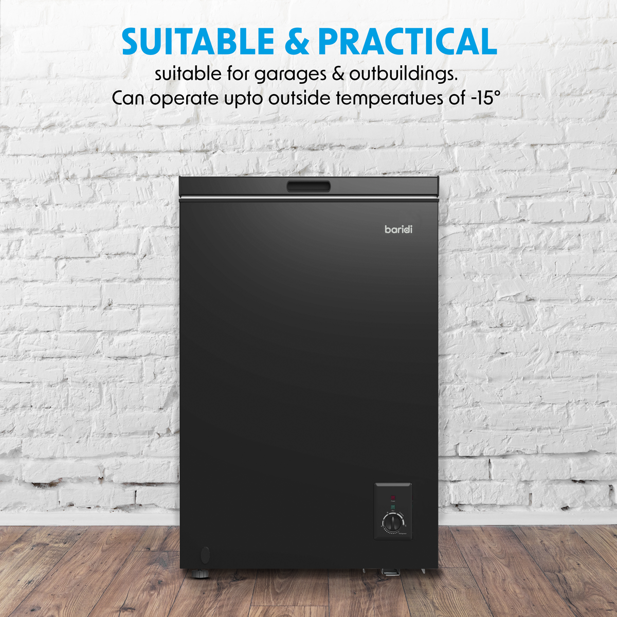 Baridi DH153 Baridi Freestanding Chest Freezer 99L Capacity - Black