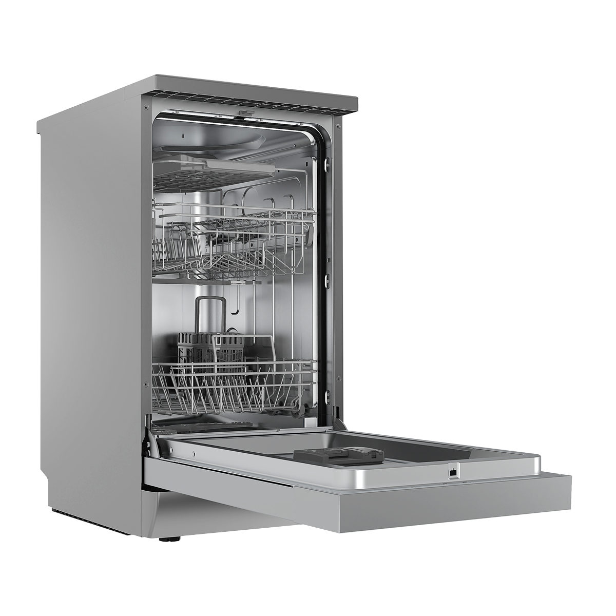 Baridi DH166 Baridi Slimline Freestanding Dishwasher 45cm Wide 10 Place Settings - Silver