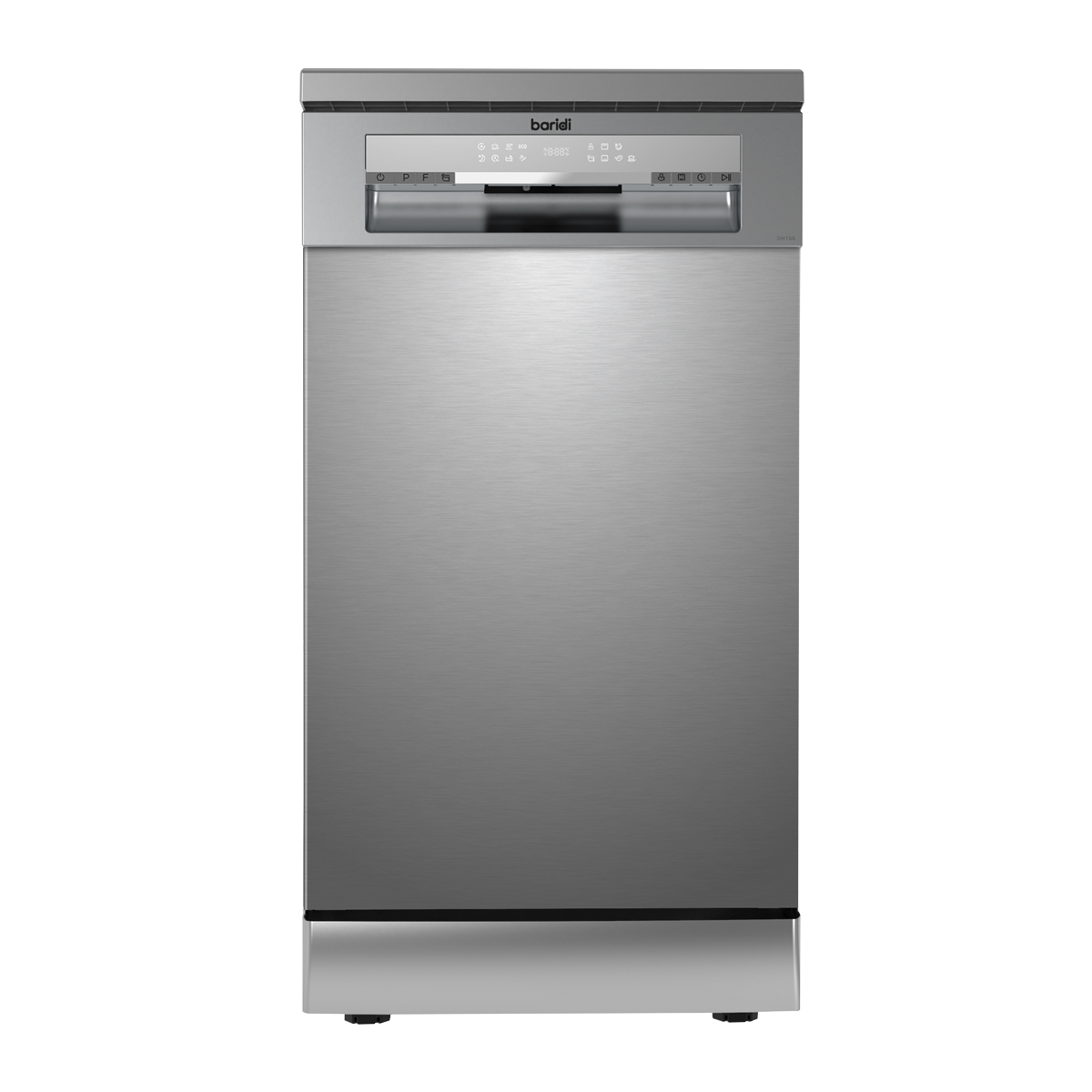 Baridi DH166 Baridi Slimline Freestanding Dishwasher 45cm Wide 10 Place Settings - Silver