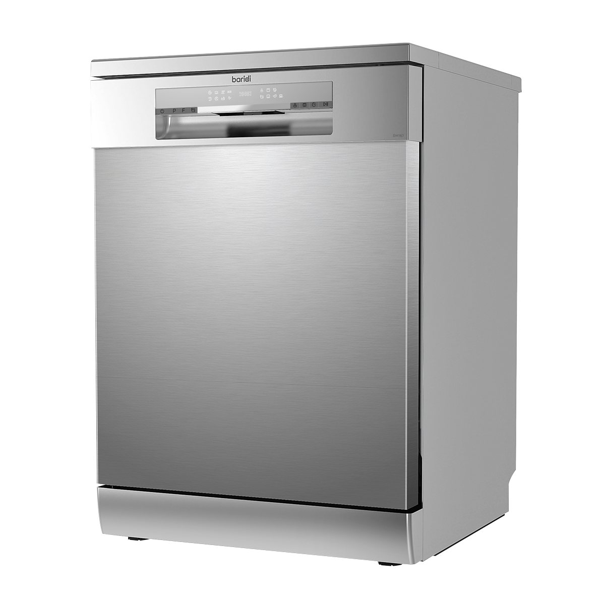 Baridi DH167 Baridi Regular Sized Freestanding Dishwasher 60cm Wide 14 Place Settings - Silver
