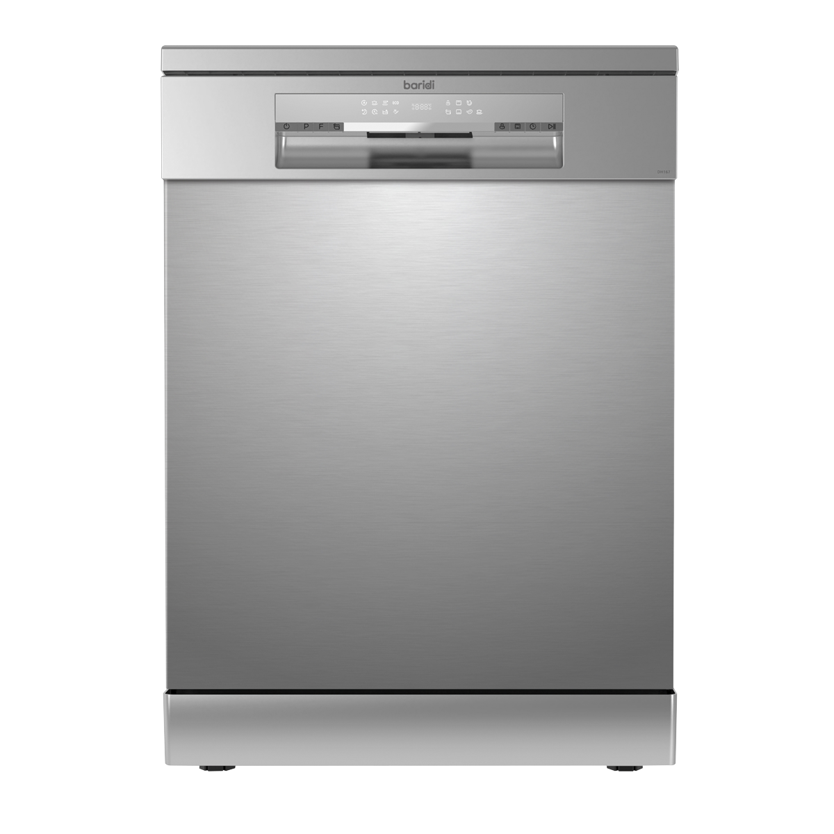 Baridi DH167 Baridi Regular Sized Freestanding Dishwasher 60cm Wide 14 Place Settings - Silver