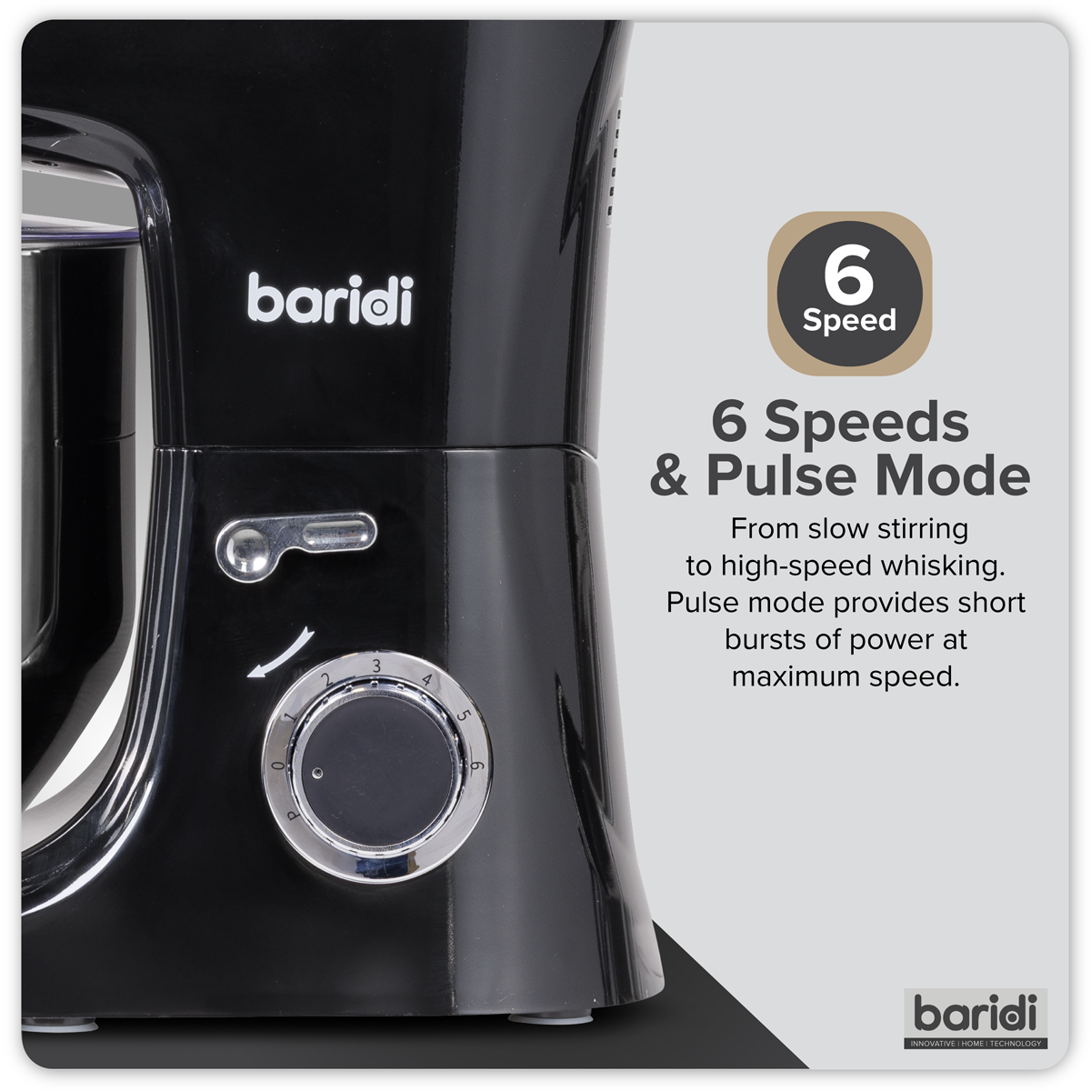 Baridi DH174 Baridi 1800W Stand Mixer with Accessories 8L - Black