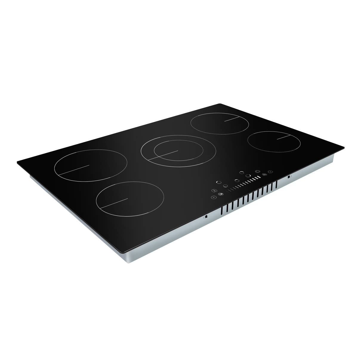 Baridi DH175 Baridi Integrated Ceramic Hob with 5 Cooking Zones 77cm - Black Glass