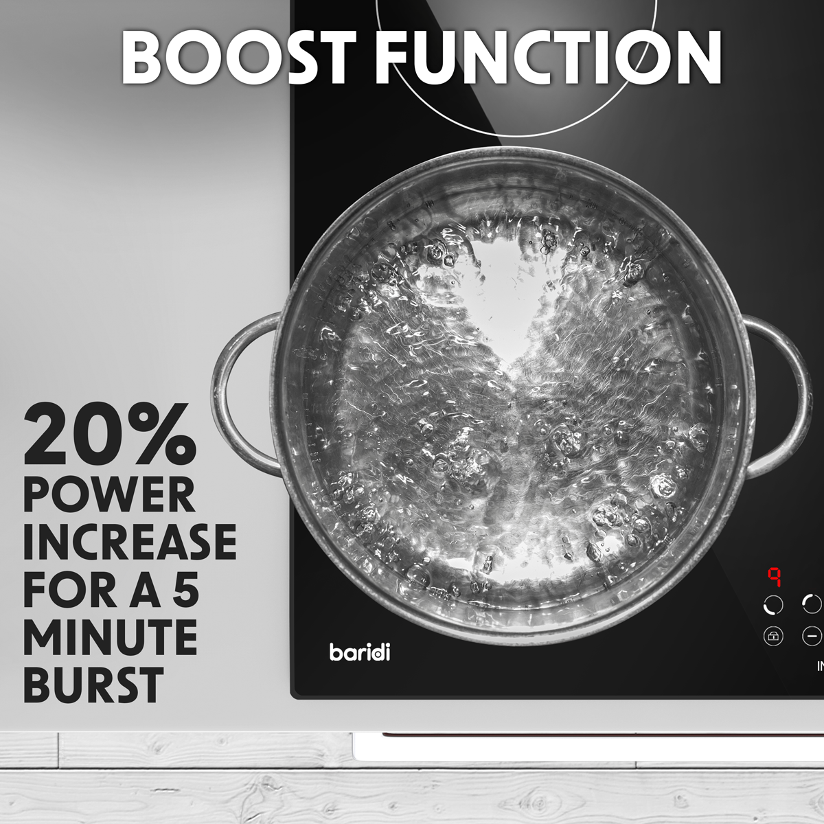 Baridi DH176 Baridi Integrated Induction Hob with 4 Cooking Zones 60cm 6800W Output