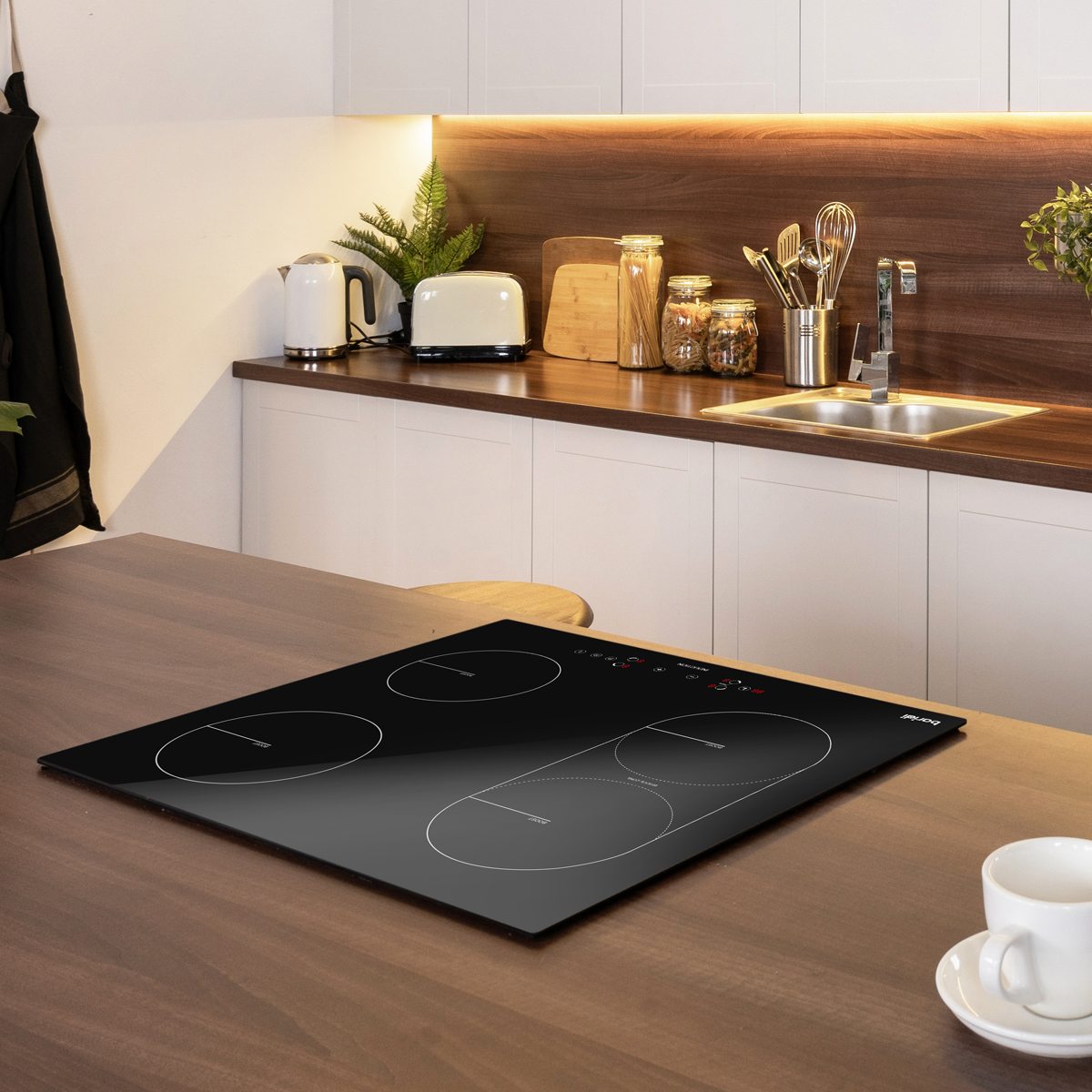 Baridi DH178 Baridi Integrated Induction Hob with 4 Cooking Zones & Bridge Zone 60cm 2800W Output