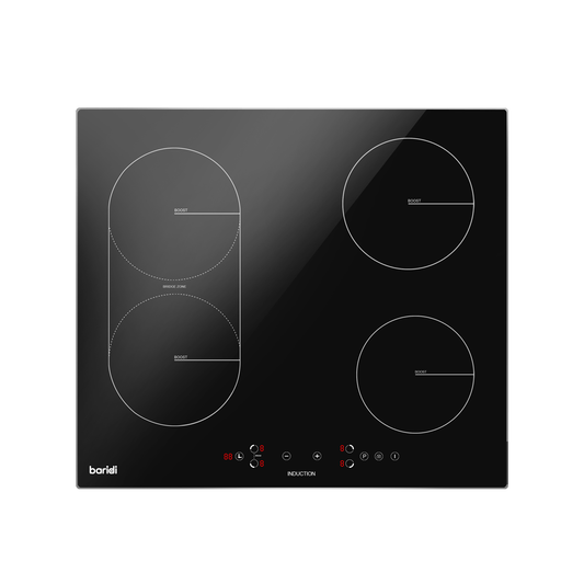 Baridi DH178 Baridi Integrated Induction Hob with 4 Cooking Zones & Bridge Zone 60cm 2800W Output