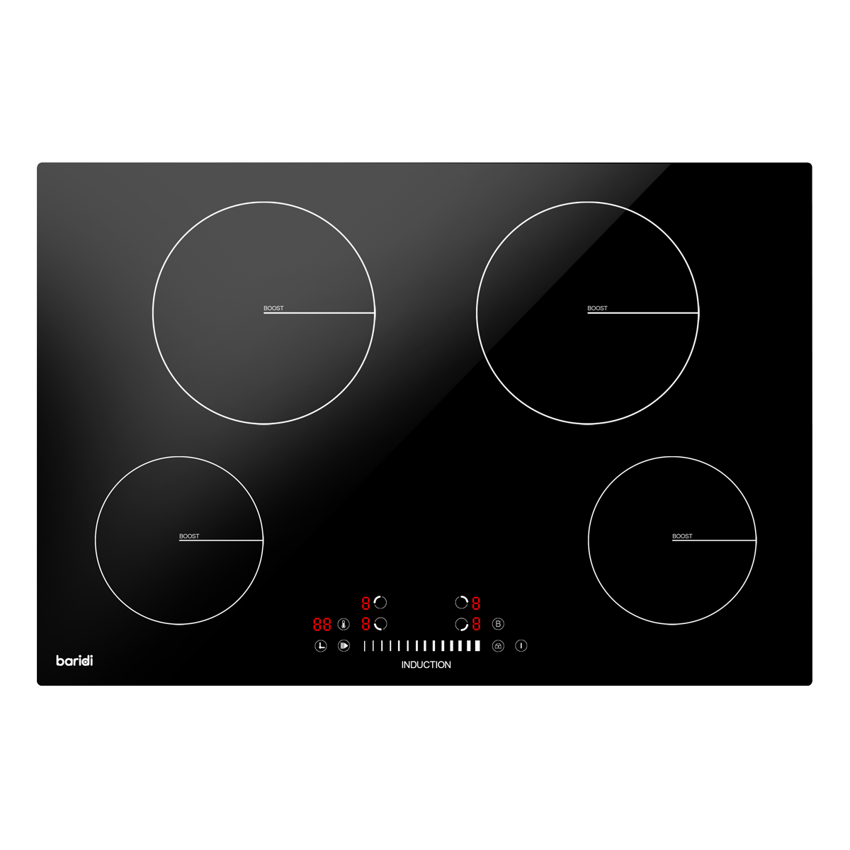 Baridi DH179 Baridi Integrated Induction Hob with 4 Cooking Zones 77cm 7200W Output