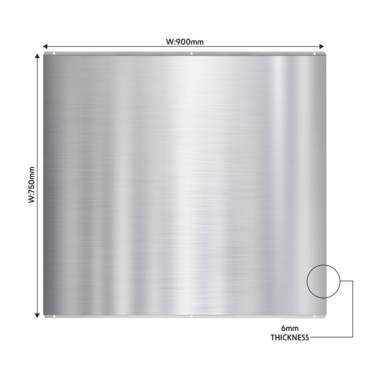 Baridi DH195 Baridi Splashback for Cooker Hoods 90 x 75cm - Stainless Steel