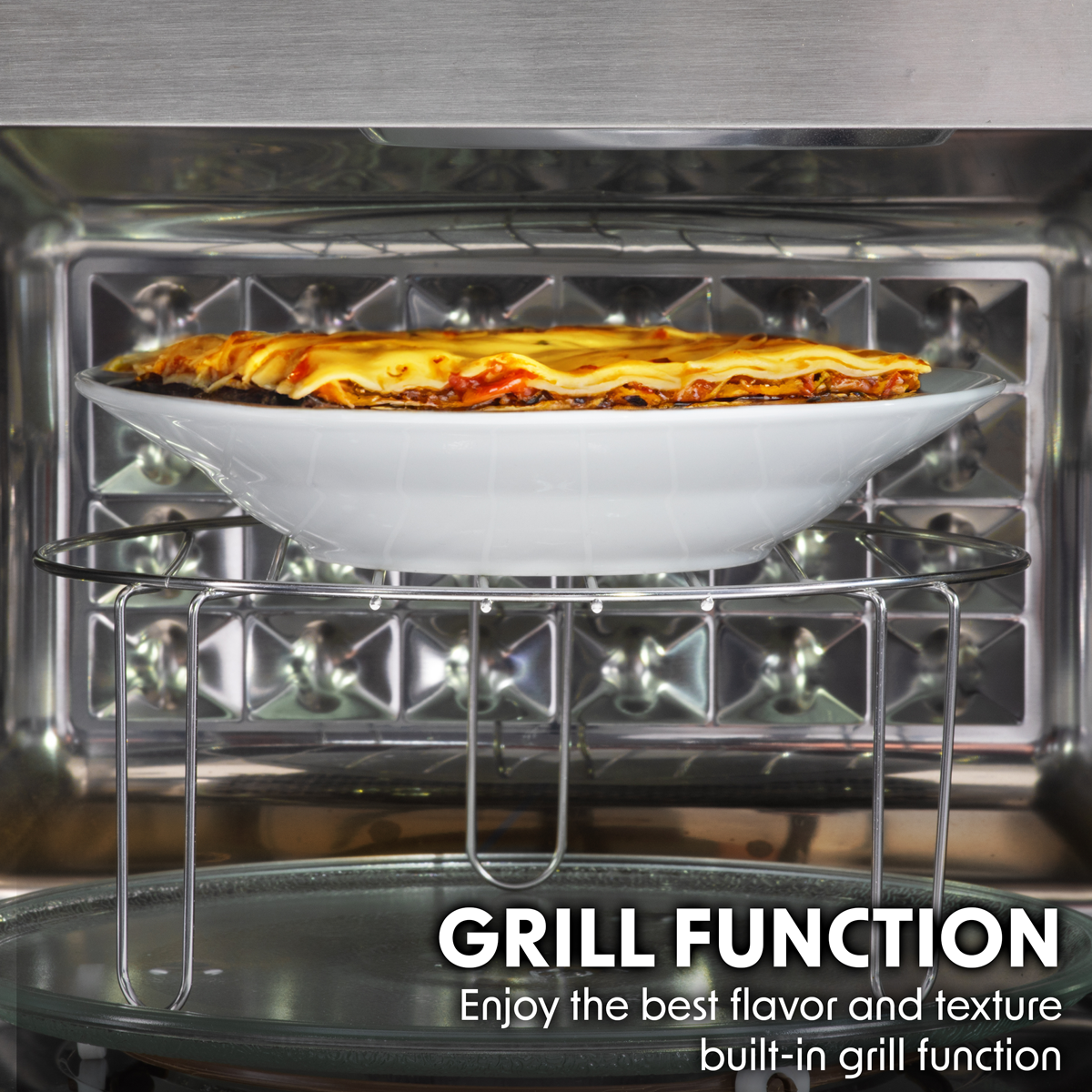 Baridi DH197 Baridi Integrated Microwave Oven with Grill 25L Capacity 900W - Stainless Steel