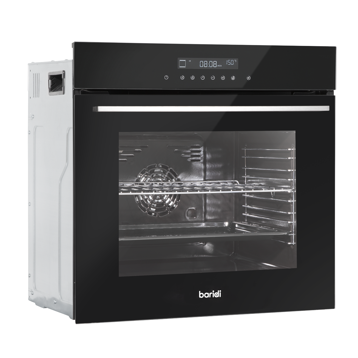 Baridi DH199 Baridi Integrated Fan-Assisted Electric Oven 60cm 72L Capacity - Black
