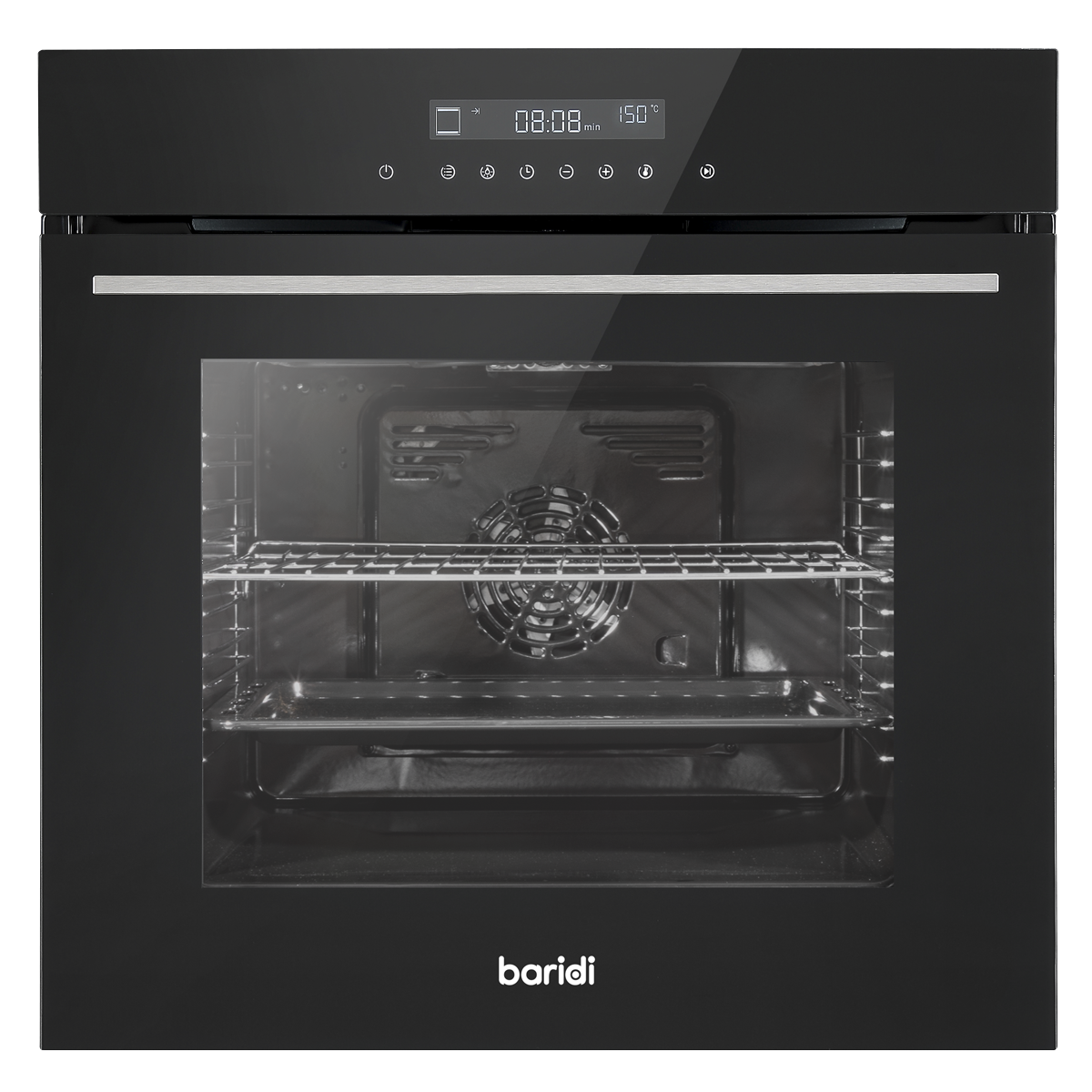Baridi DH199 Baridi Integrated Fan-Assisted Electric Oven 60cm 72L Capacity - Black