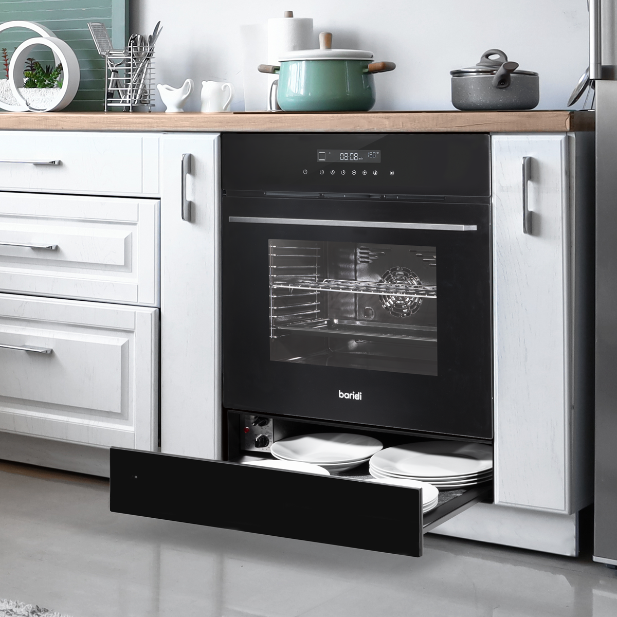 Baridi DH201 Baridi Integrated Warming Drawer 60cm - Black