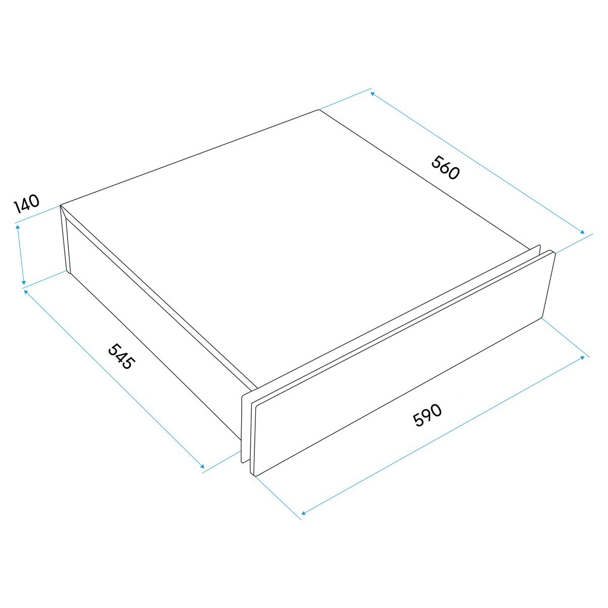 Baridi DH202 Baridi Integrated Warming Drawer 60cm - Black/Stainless Steel