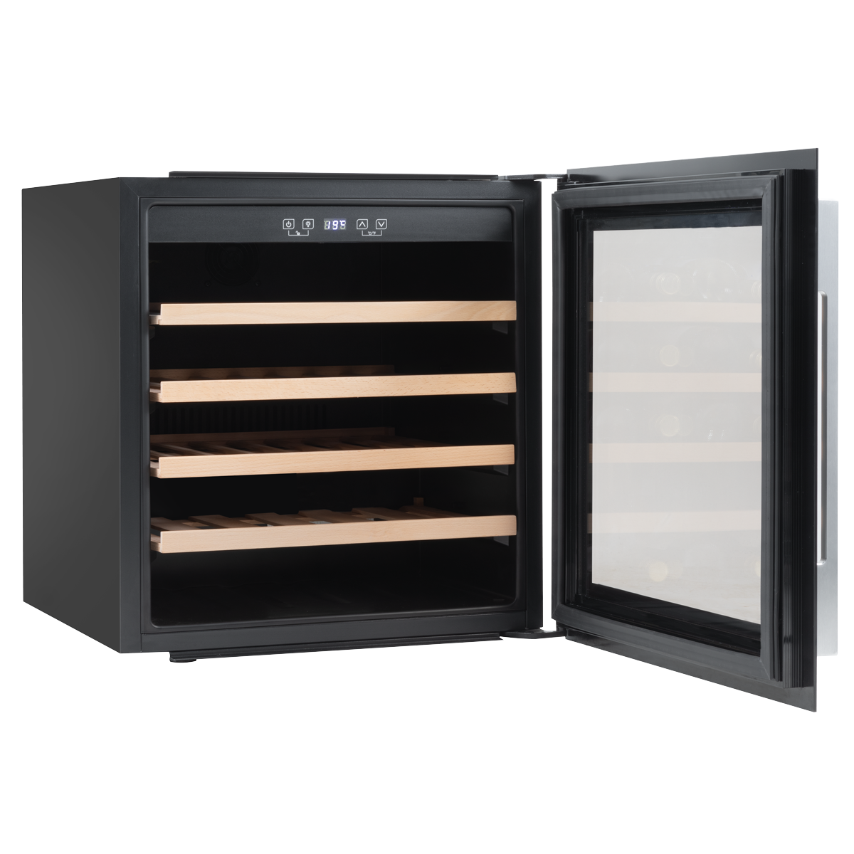 Baridi DH206 Baridi 36 Bottle Built-In Wine Cooler with Touch Screen Controls, Beech Wood Shelves & LED Light - Black