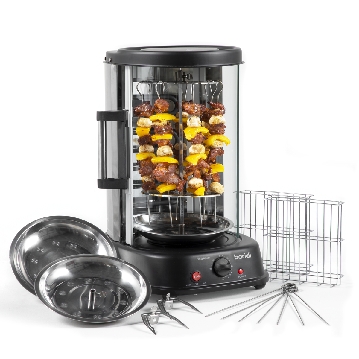 Baridi DH216 Baridi Vertical 360° Rotisserie Smokeless Grill 21L Capacity
