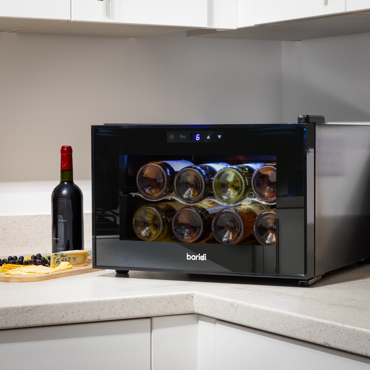 Baridi DH218 Baridi 8 Bottle Thermoelectric Tabletop Wine Cooler with Touch Control - Black
