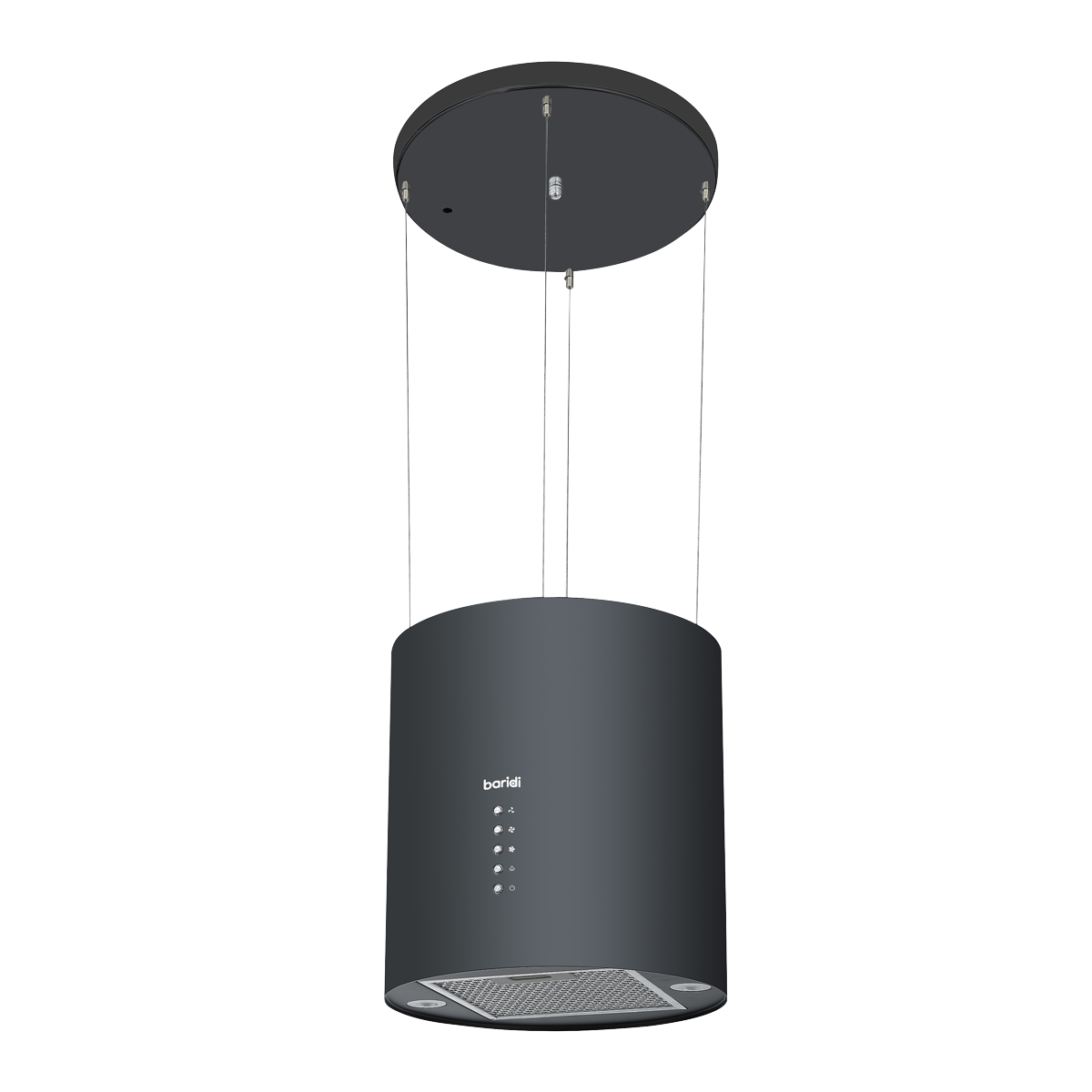 Baridi DH219 Baridi Round Island Cooker Hood 35cm - Black